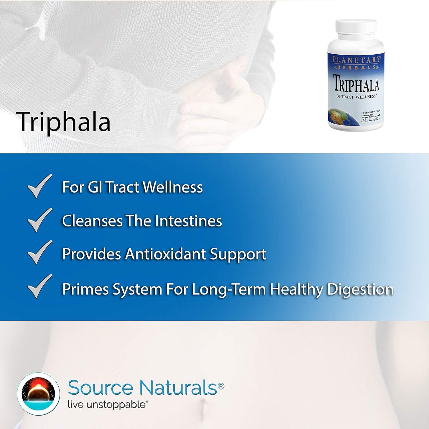 Limpiador Interno Triphala Planetary Herbals 1000mg 180 Tabletas