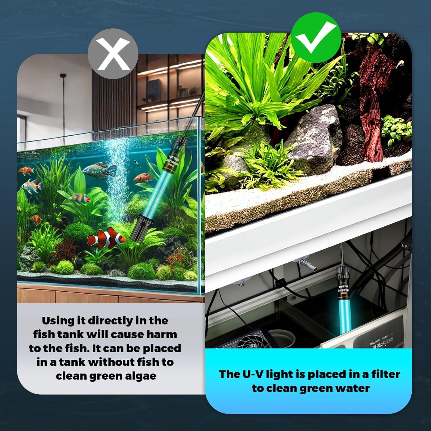 Luz U-V Hygger 20W para Acuarios y Estanques 378-4546L