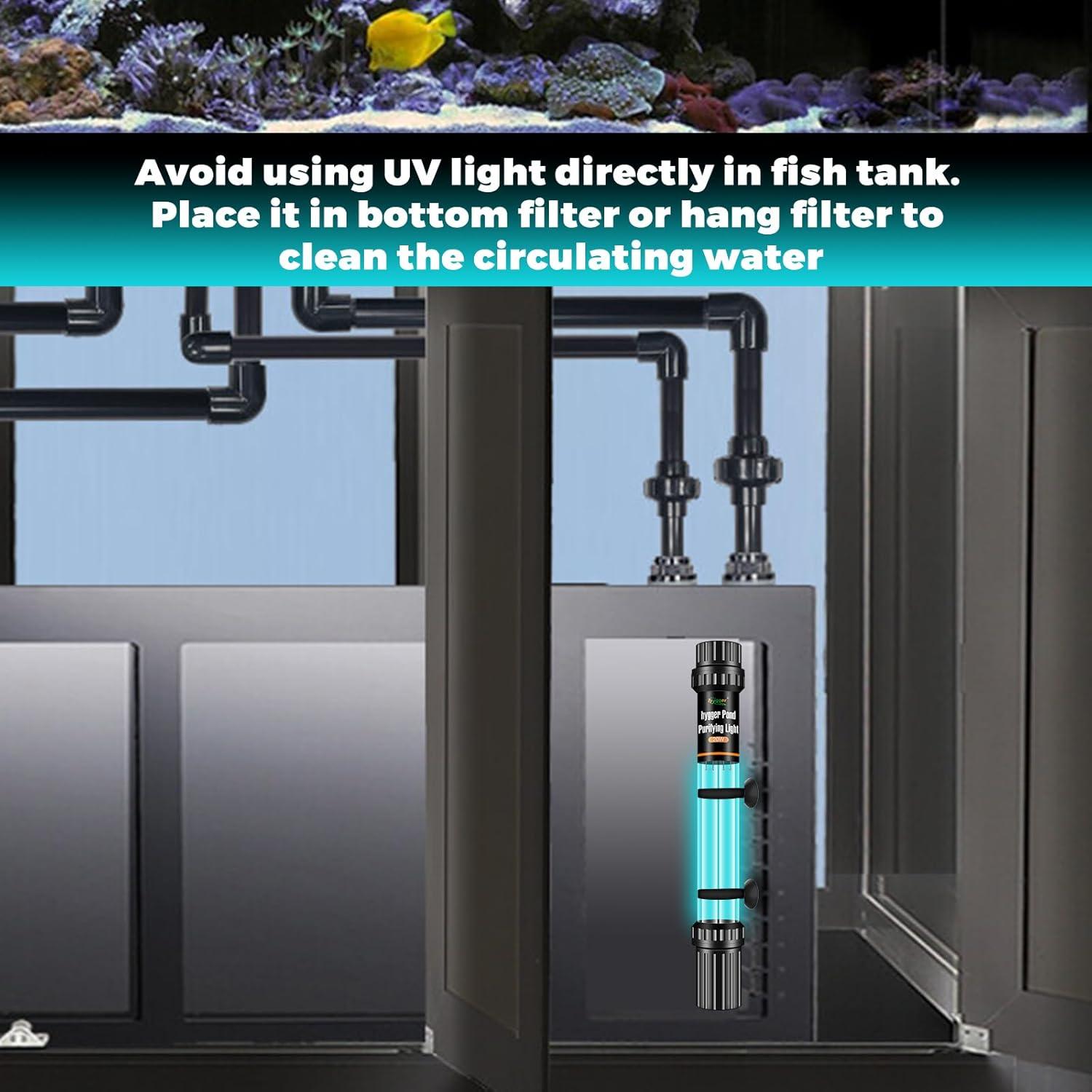 Luz U-V Hygger 20W para Acuarios y Estanques 378-4546L