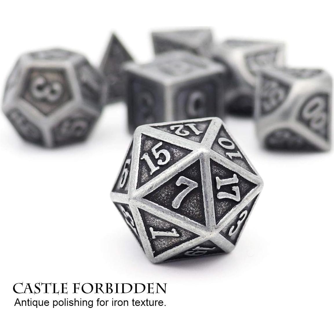 Juego de Dados DND Haxtec Hierro Antiguo 7PCS con Bolsa