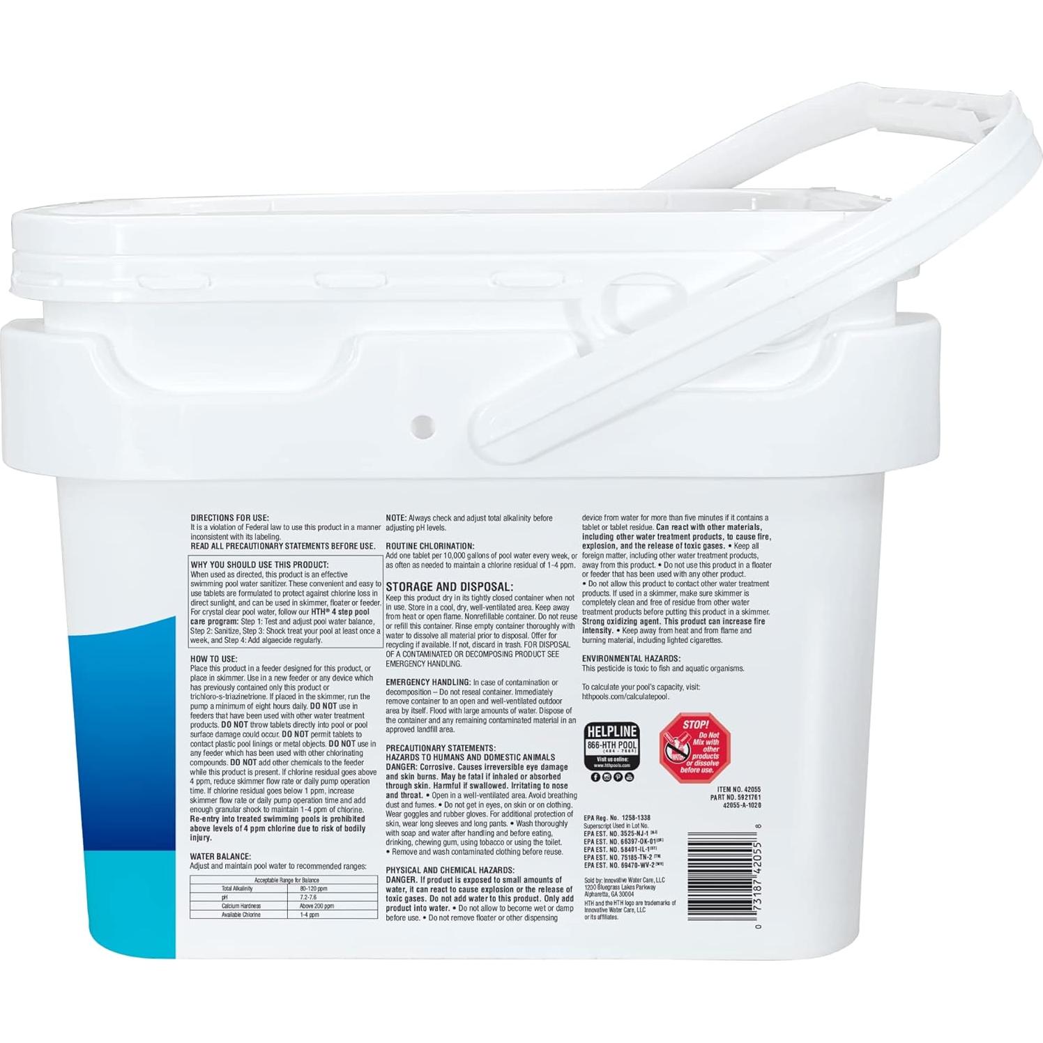 Pastillas de Cloro HTH 3" Avanzadas 11.34 kg - Desinfectante y Algaecida