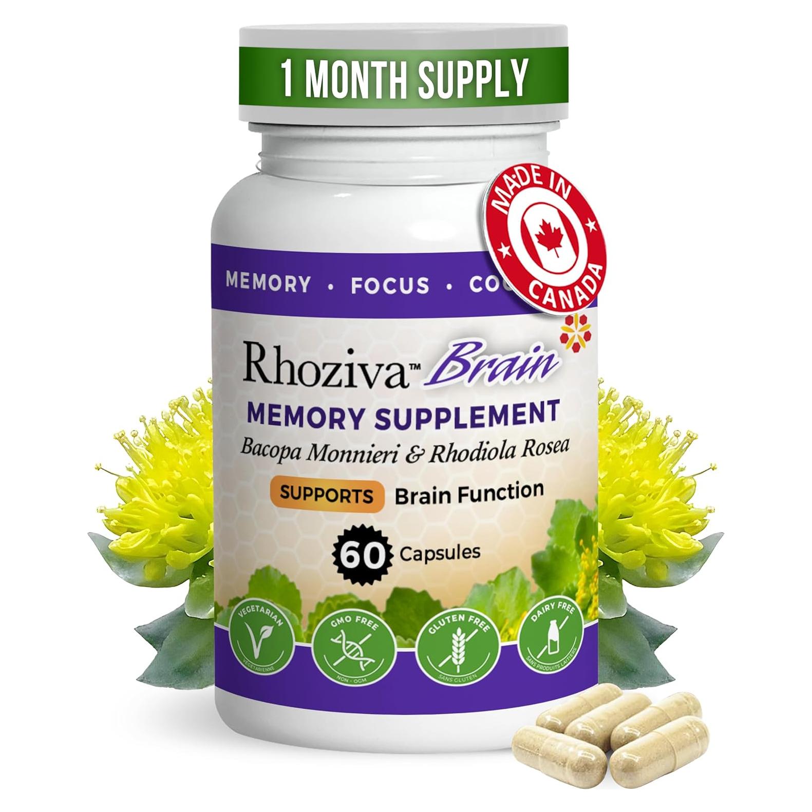 Suplemento Cerebral Rhoziva - Memoria y Concentración 60 Cápsulas
