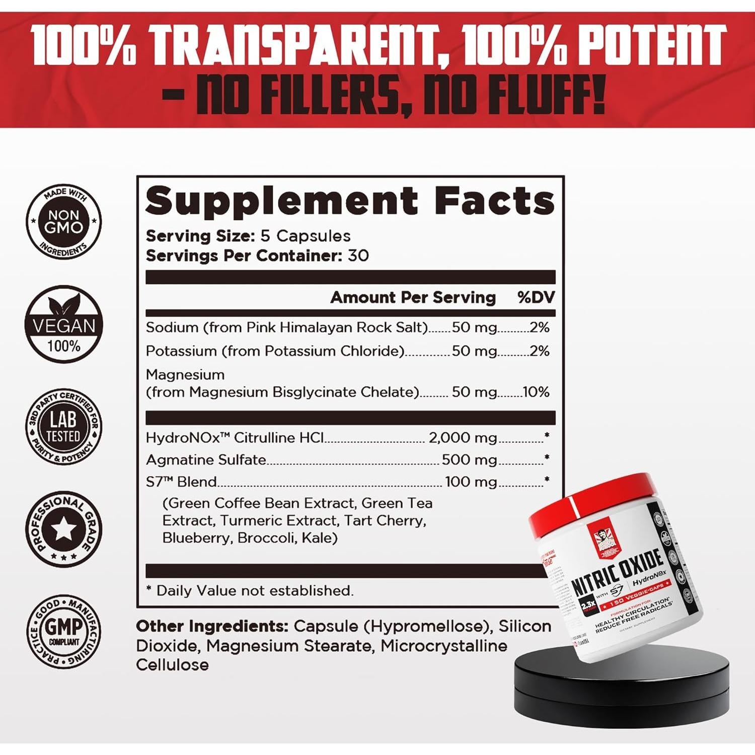 Old School Labs Aumentador de Óxido Nítrico 150 Cápsulas Veganas