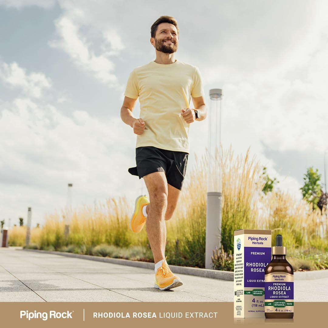 Tintura de Rhodiola Rosea Piping Rock 118 ml Vegetariana Sin Alcohol
