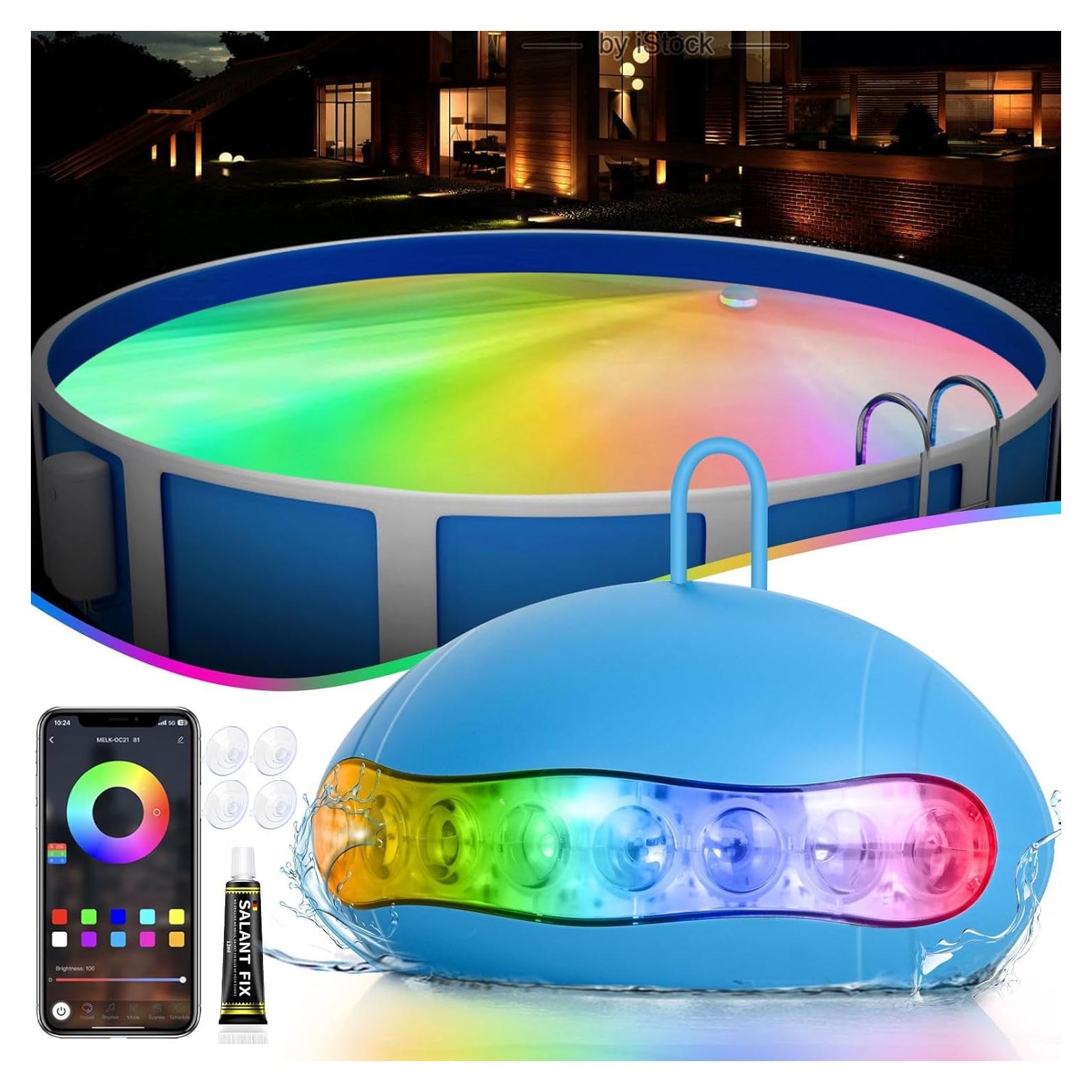 Luces de piscina sumergibles Plomixius 18W RGB IP68 APP
