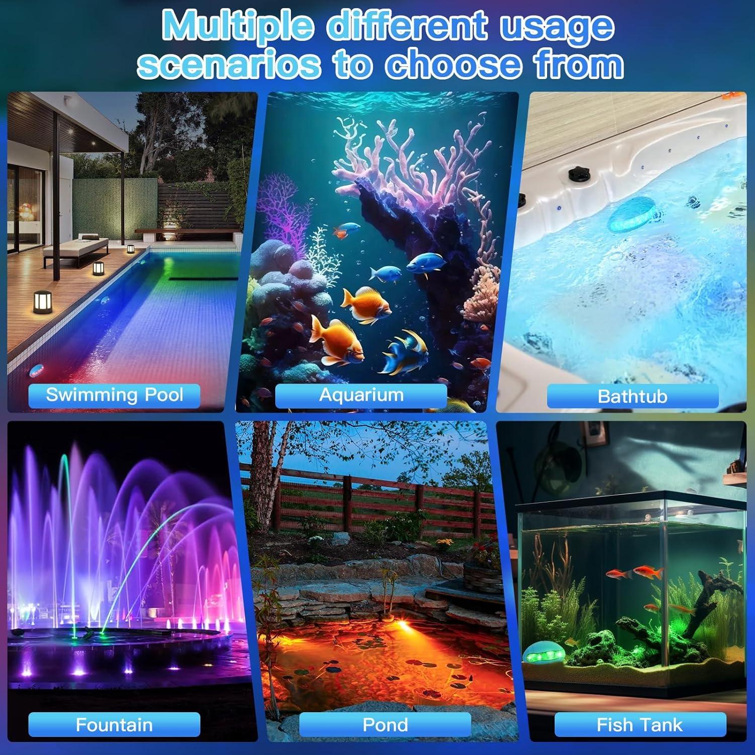 Luces de piscina sumergibles Plomixius 18W RGB IP68 APP