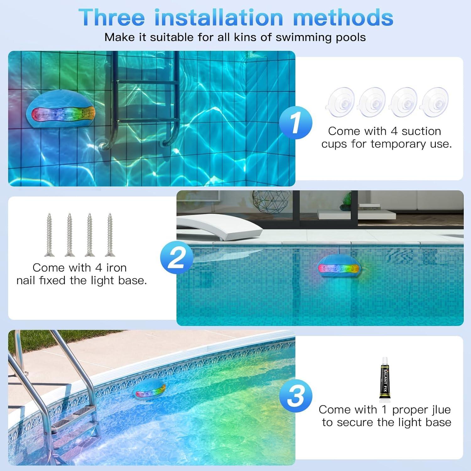 Luces de piscina sumergibles Plomixius 18W RGB IP68 APP