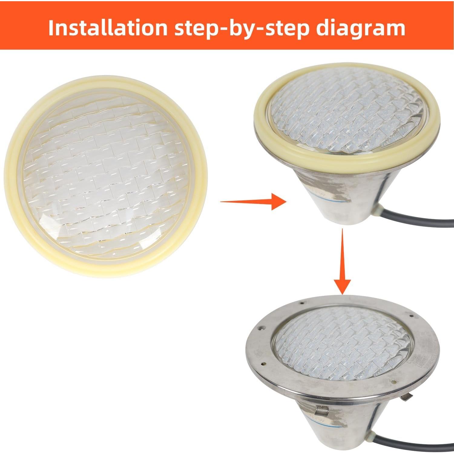 Anillo de Sellado y Lente de Luz de Piscina PGGBOO 8.6"