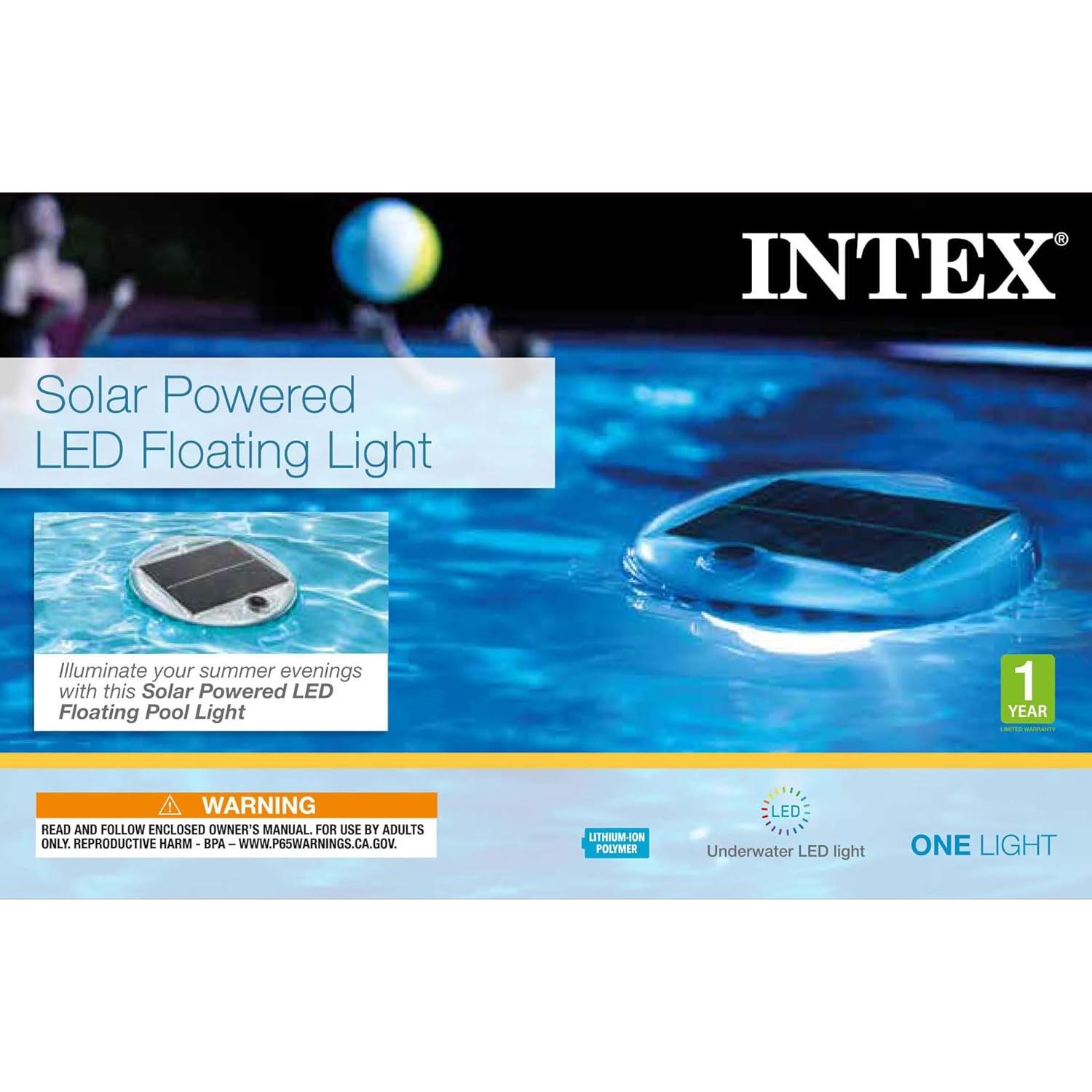 Luz Flotante LED Solar Intex 28690E para Piscina 800 Lúmenes