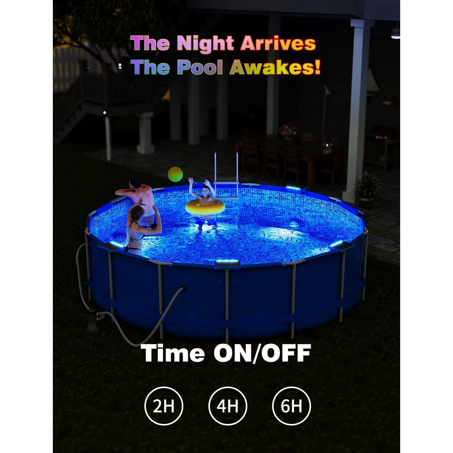 Luces LED Solares para Piscina MOFOYEAH 4 Paquetes IP68 16 Colores