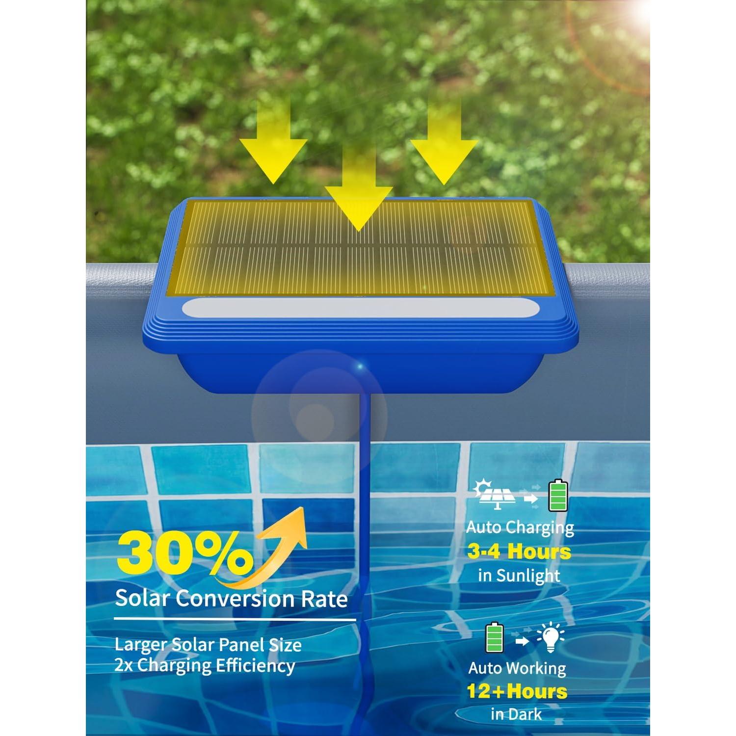 Luces LED Solares para Piscina MOFOYEAH 4 Paquetes IP68 16 Colores