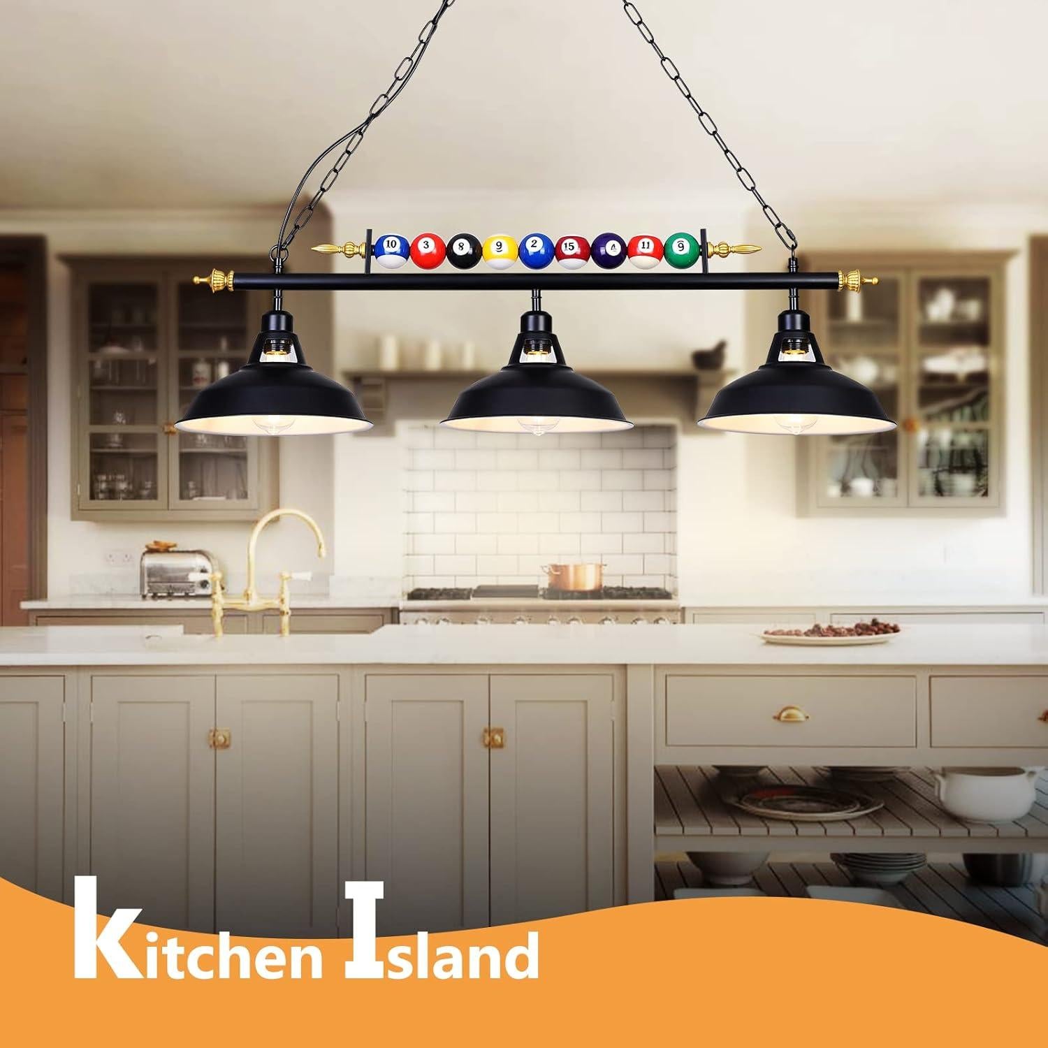 Luz de mesa de billar 3 luces Mcacggo negra mate ajustable