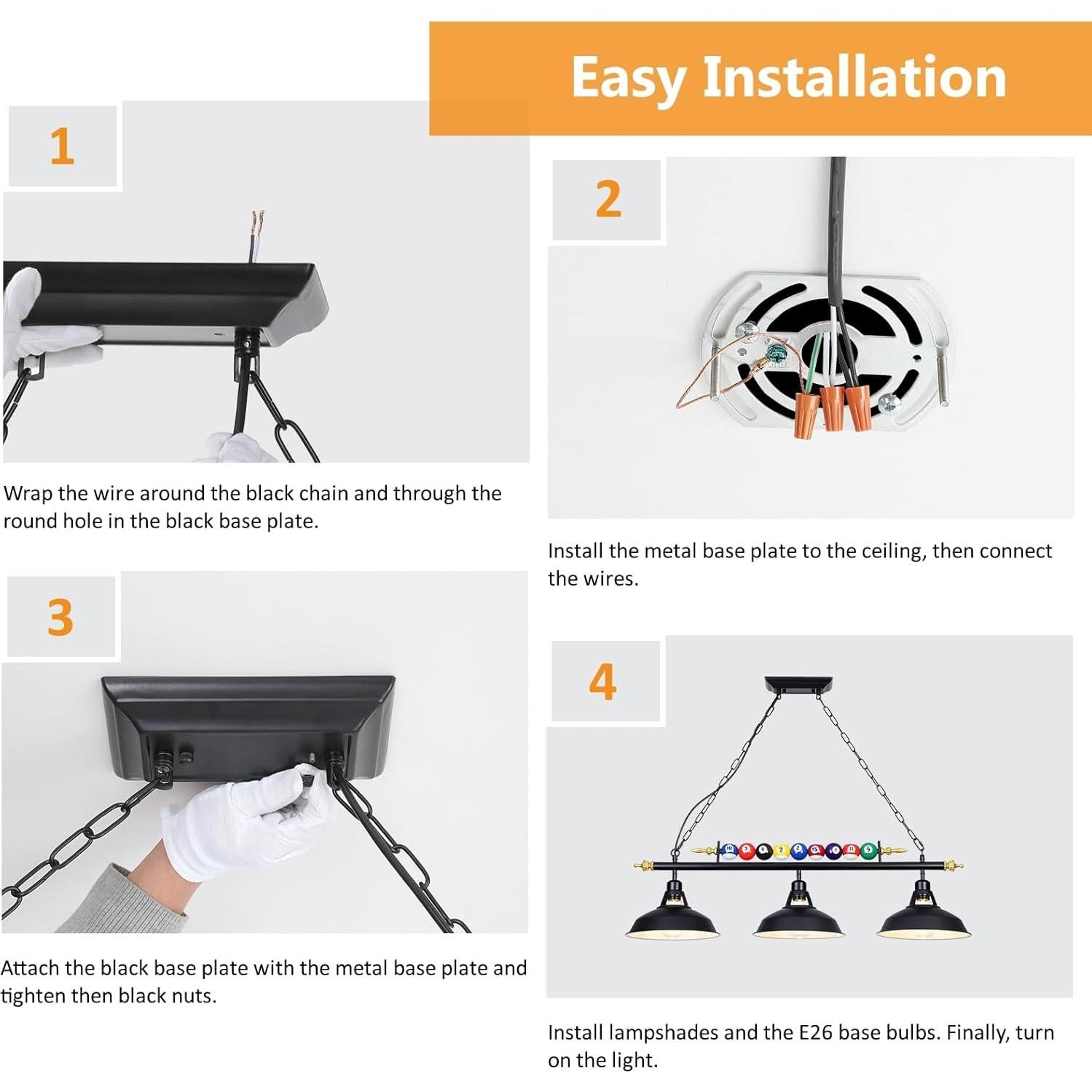 Luz de mesa de billar 3 luces Mcacggo negra mate ajustable