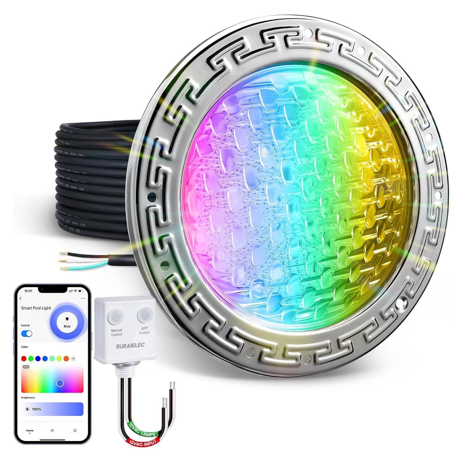 Luz LED Inteligente SURAIELEC 12V 35W para Piscina 10"