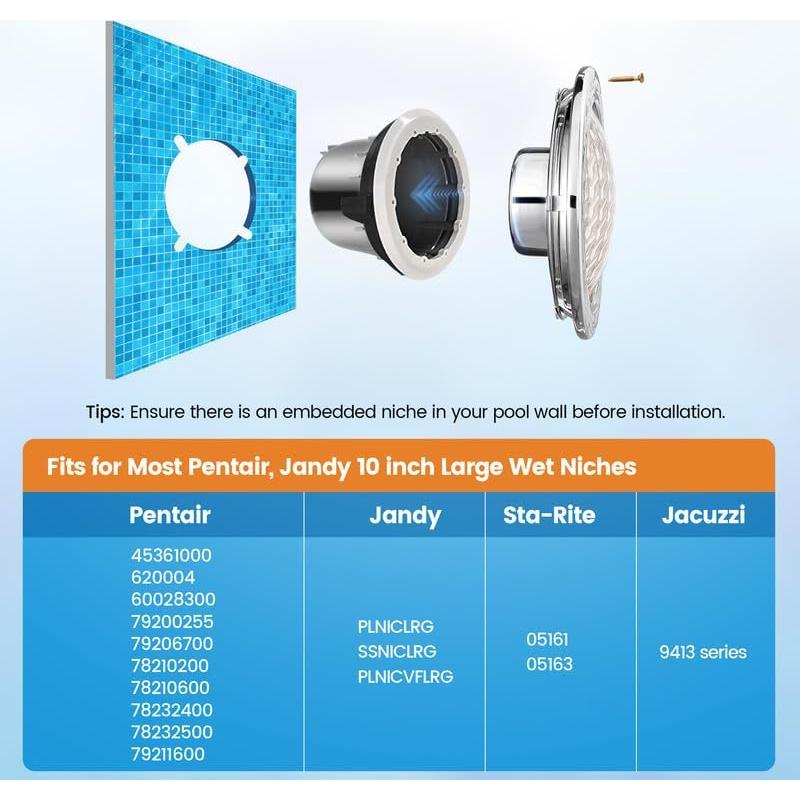 Luz LED Inteligente SURAIELEC 12V 35W para Piscina 10"