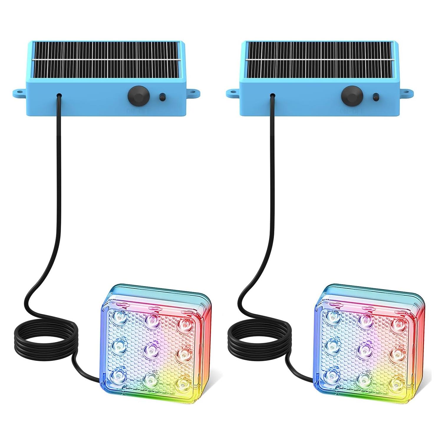 Luces de piscina solares Yichuke 2-Pack LED 16 colores