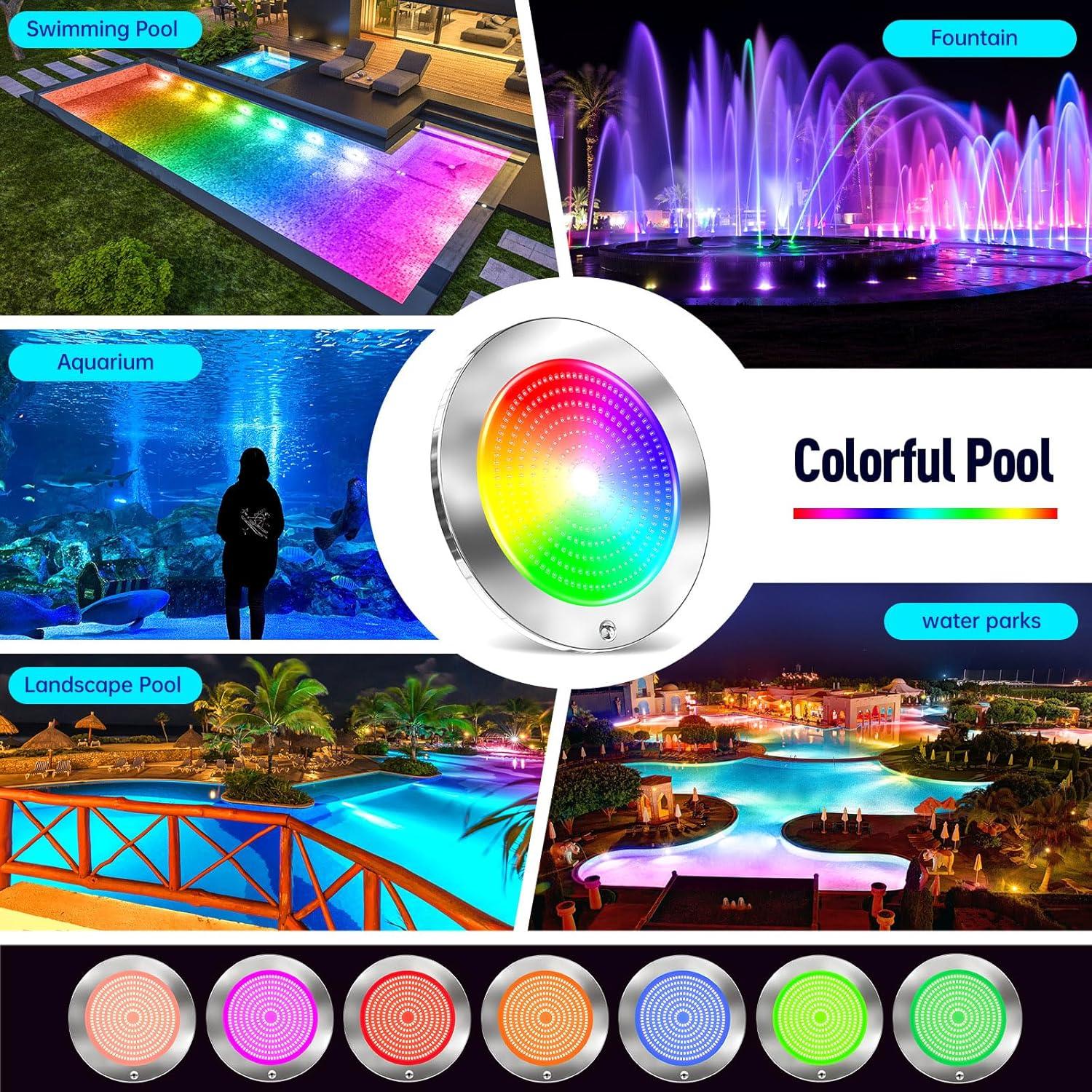 Luces LED Subacuáticas PoCare 10" 54W para Piscina Inground