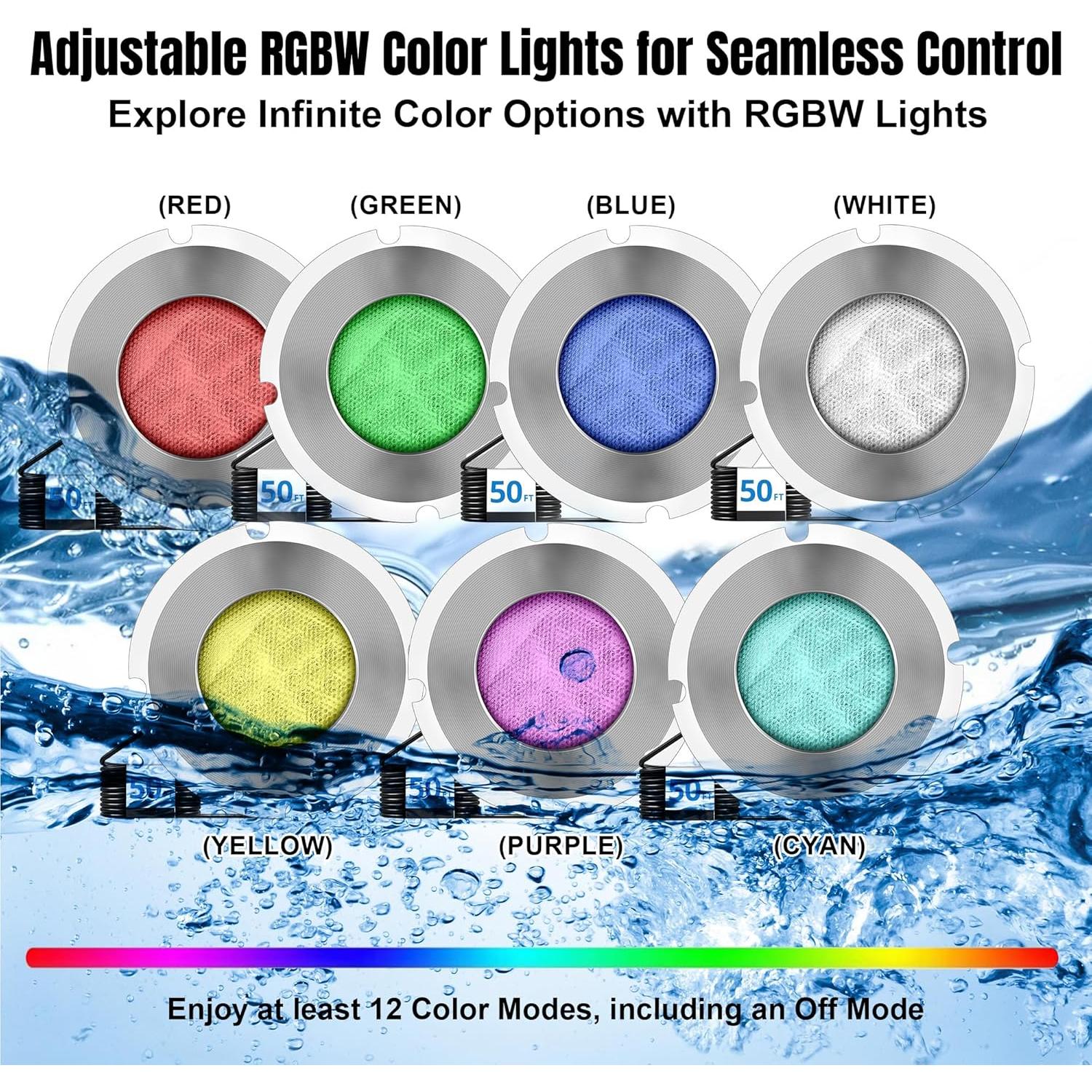 Luz LED para piscina Zenhagu 1.5" IP68 AC12V 50 pies