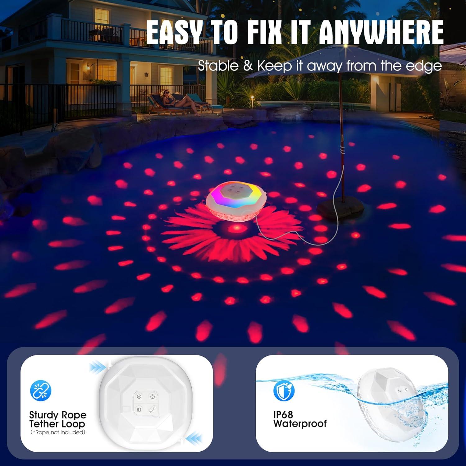 Luces Flotantes para Piscina Niceput V1601L IP68 9000mAh