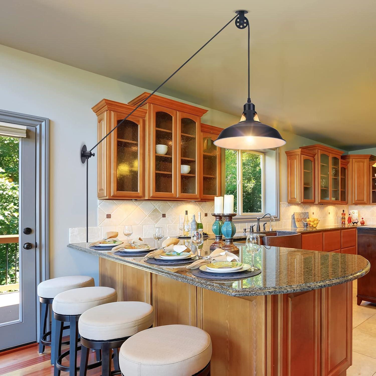 Luz Colgante Industrial Lomoky con Enchufe 4.5m Negro