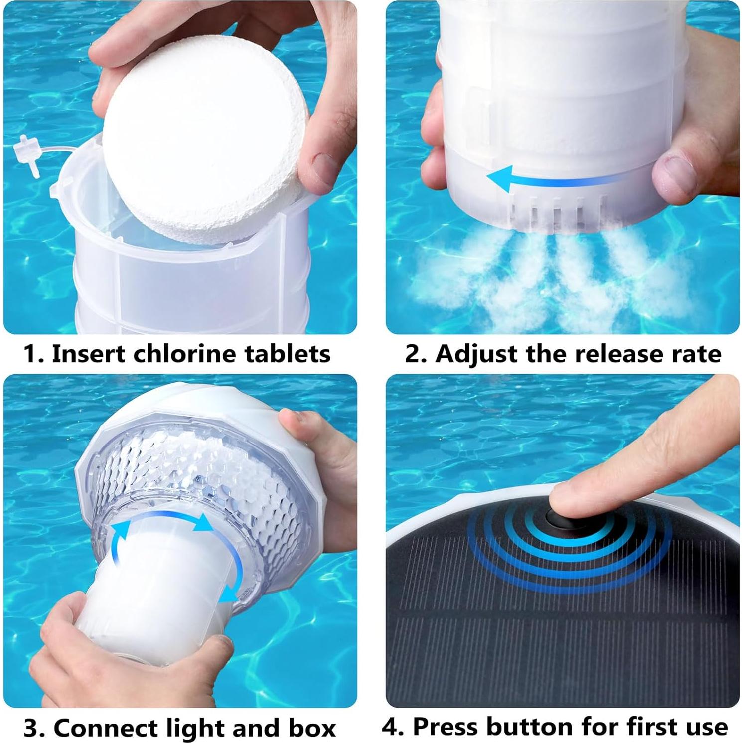 Flotador de Cloro Solar Blansong 2 Unidades con Control Remoto