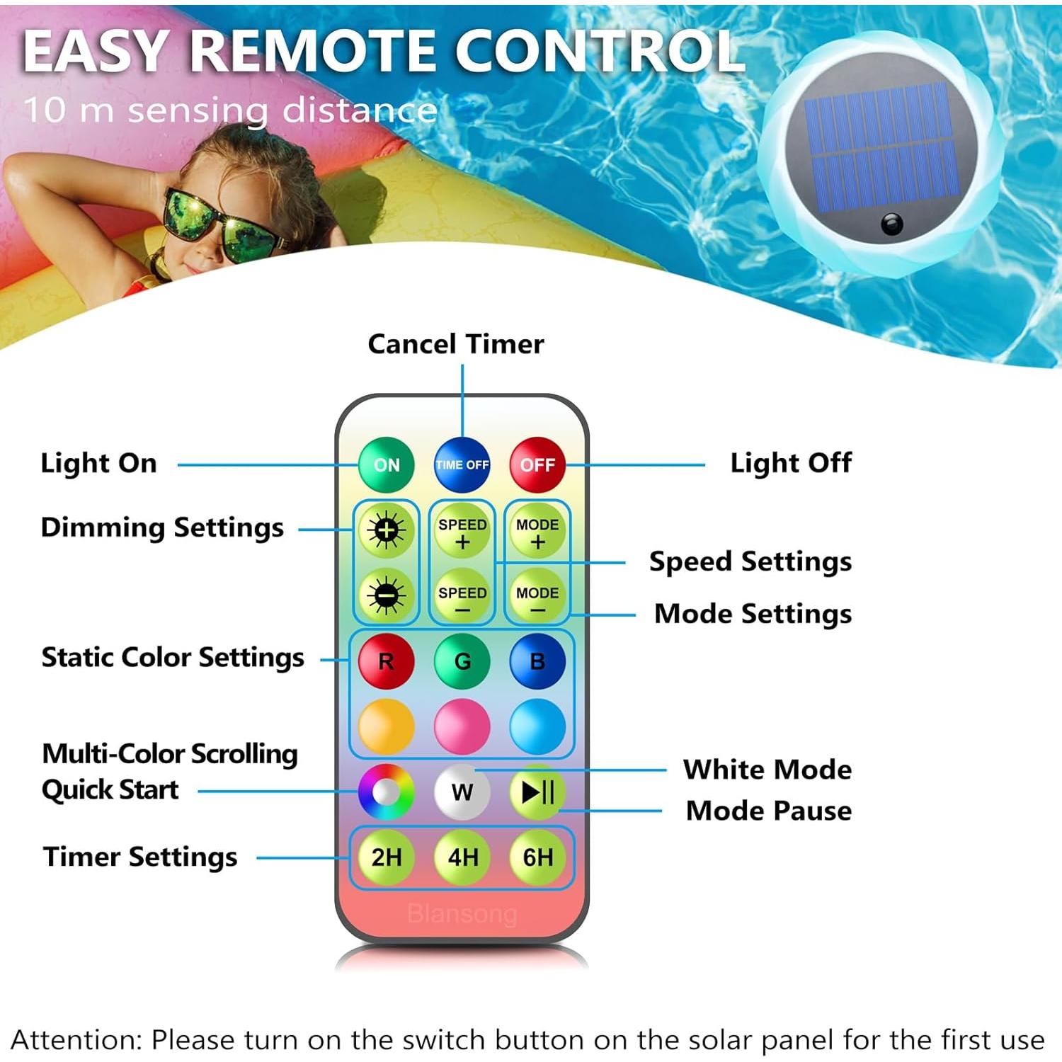 Flotador de Cloro Solar Blansong 2 Unidades con Control Remoto