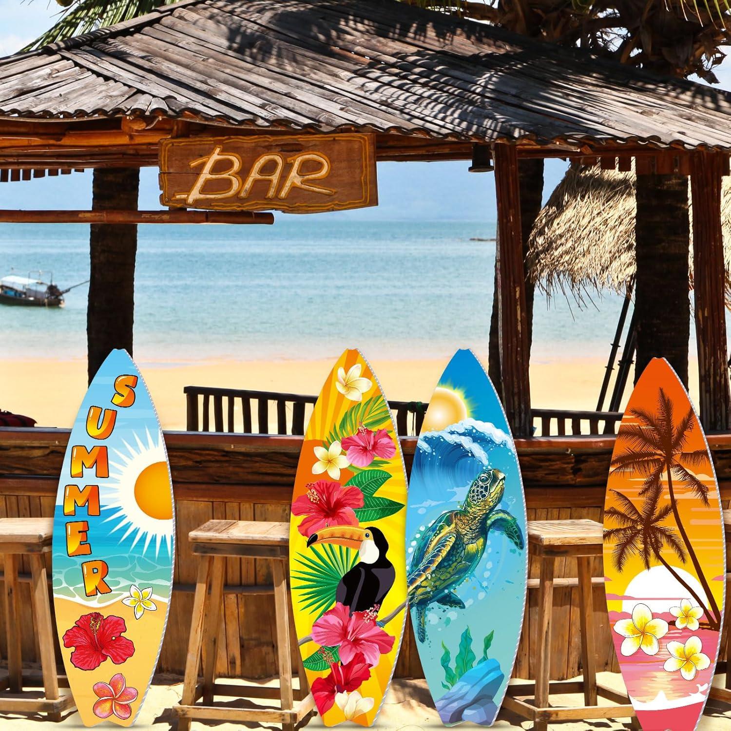 Carteles de Playa Silipull 4 Pcs Tabla Surf 70x22cm