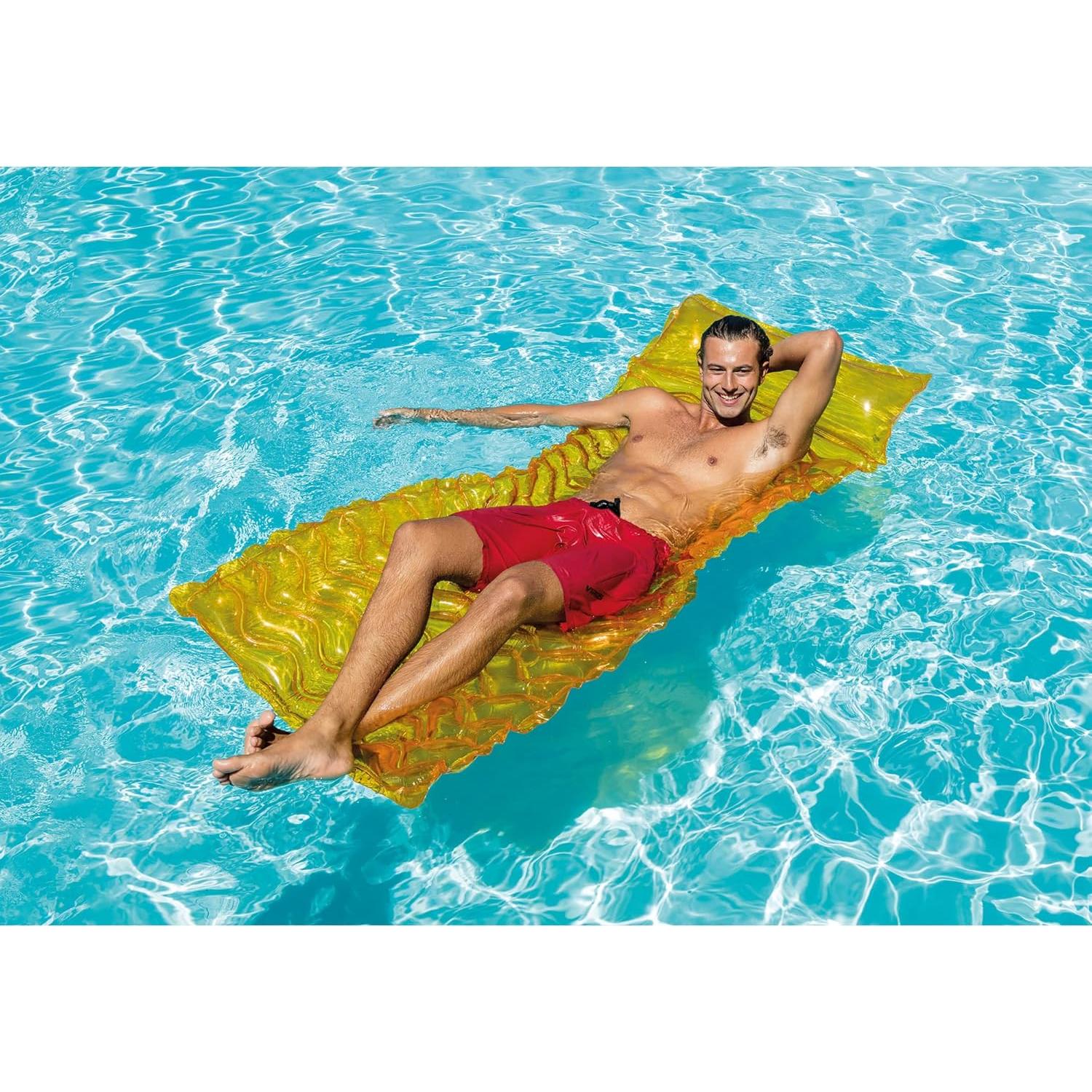 Sillón Flotante Inflable Intex Tote 'N Float Wave 228.6x86.4cm