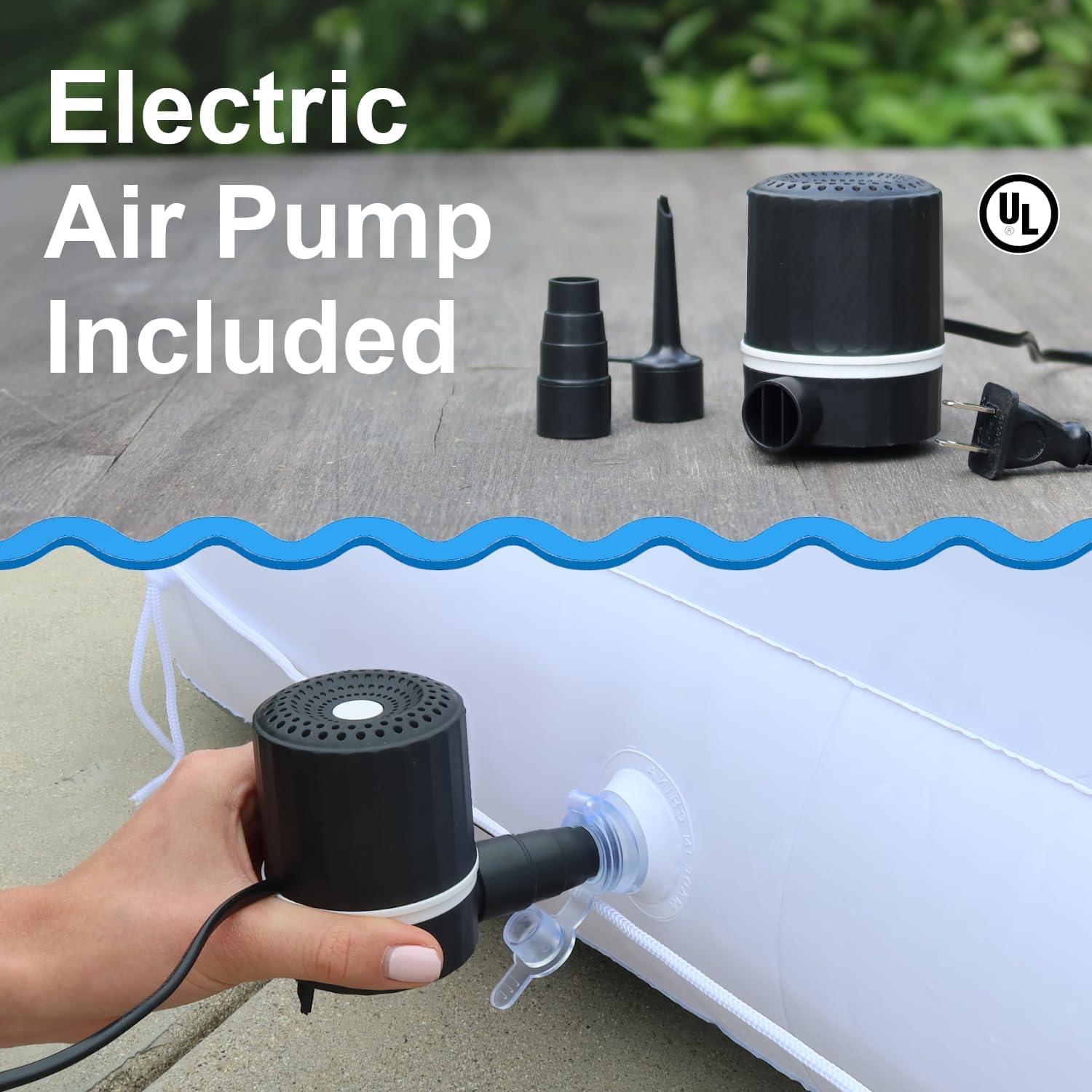 Flotador Inflable Rukala 216x147 cm con Bomba Eléctrica