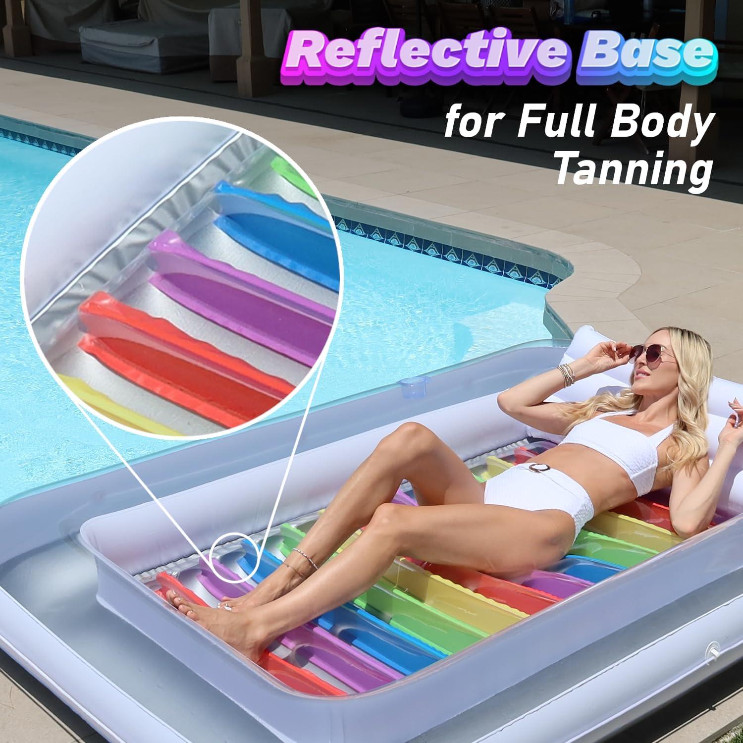 Flotador Inflable Rukala 216x147 cm con Bomba Eléctrica