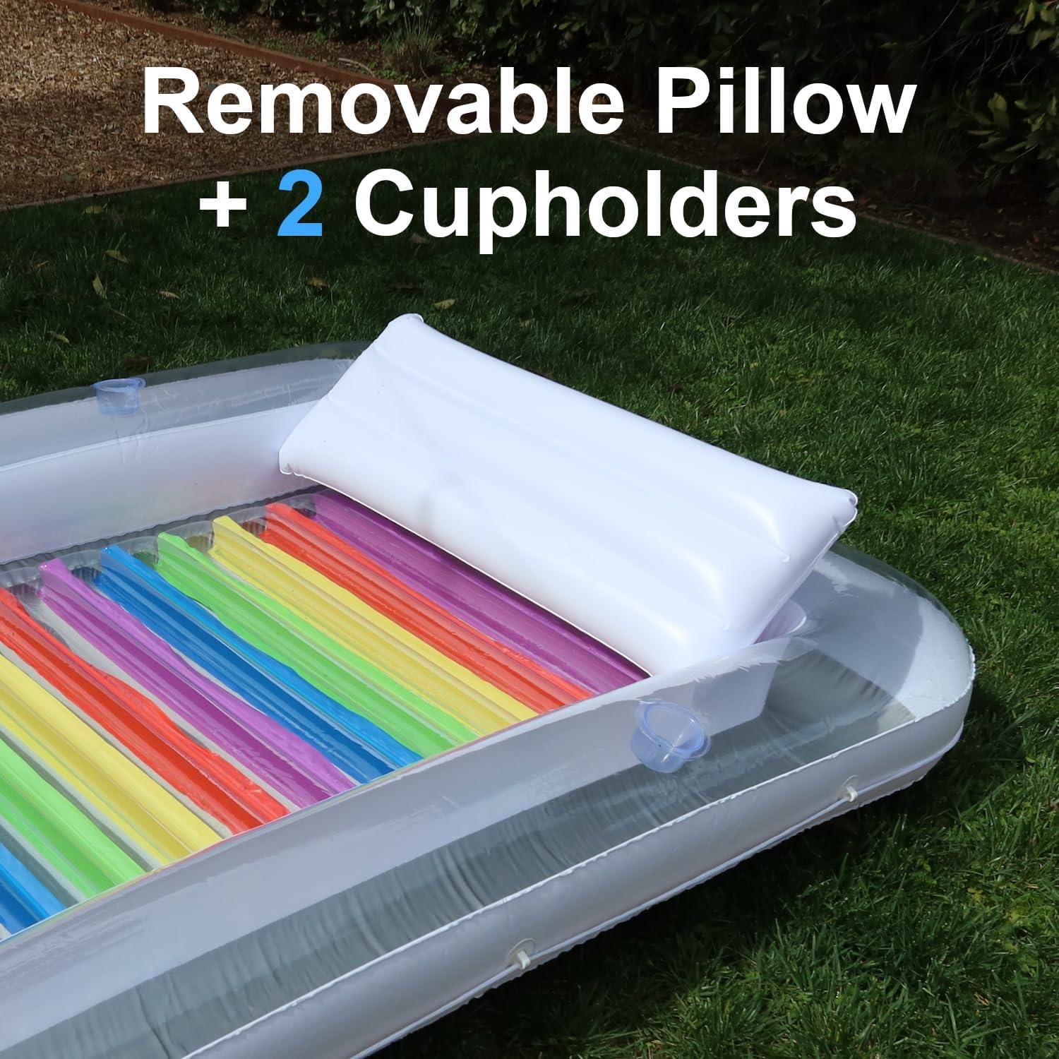 Flotador Inflable Rukala 216x147 cm con Bomba Eléctrica