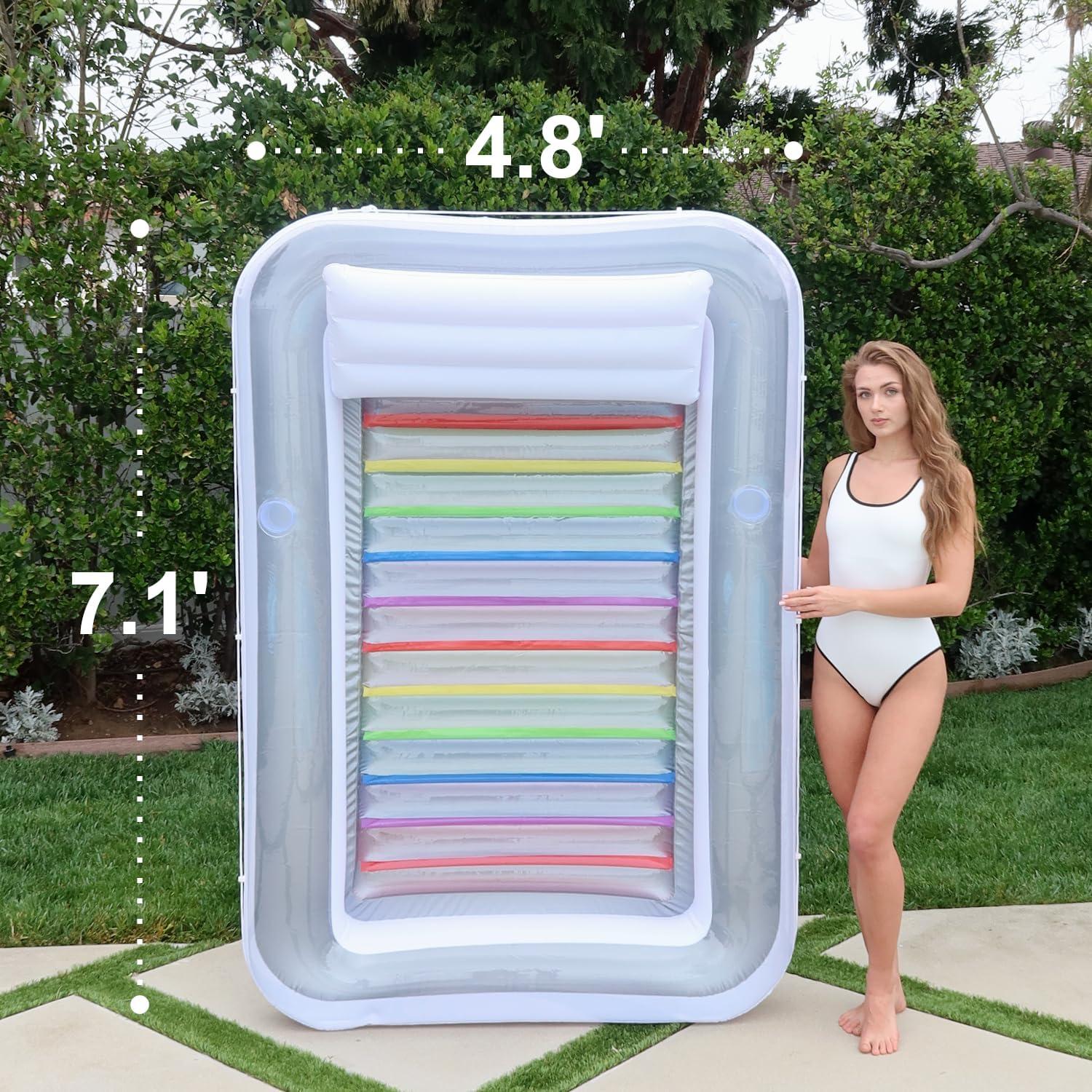 Flotador Inflable Rukala 216x147 cm con Bomba Eléctrica