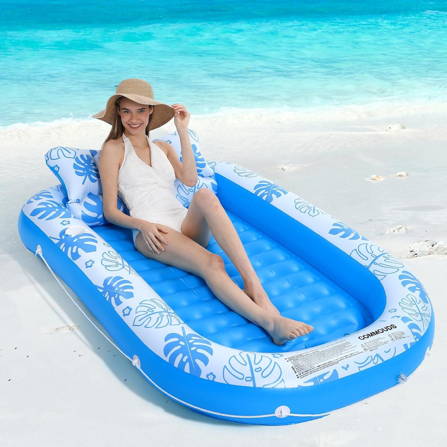 Flotador Inflable COMMOUDS con Almohada Cervical 180 cm