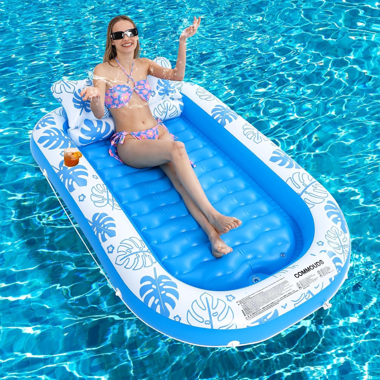Flotador Inflable COMMOUDS con Almohada Cervical 180 cm