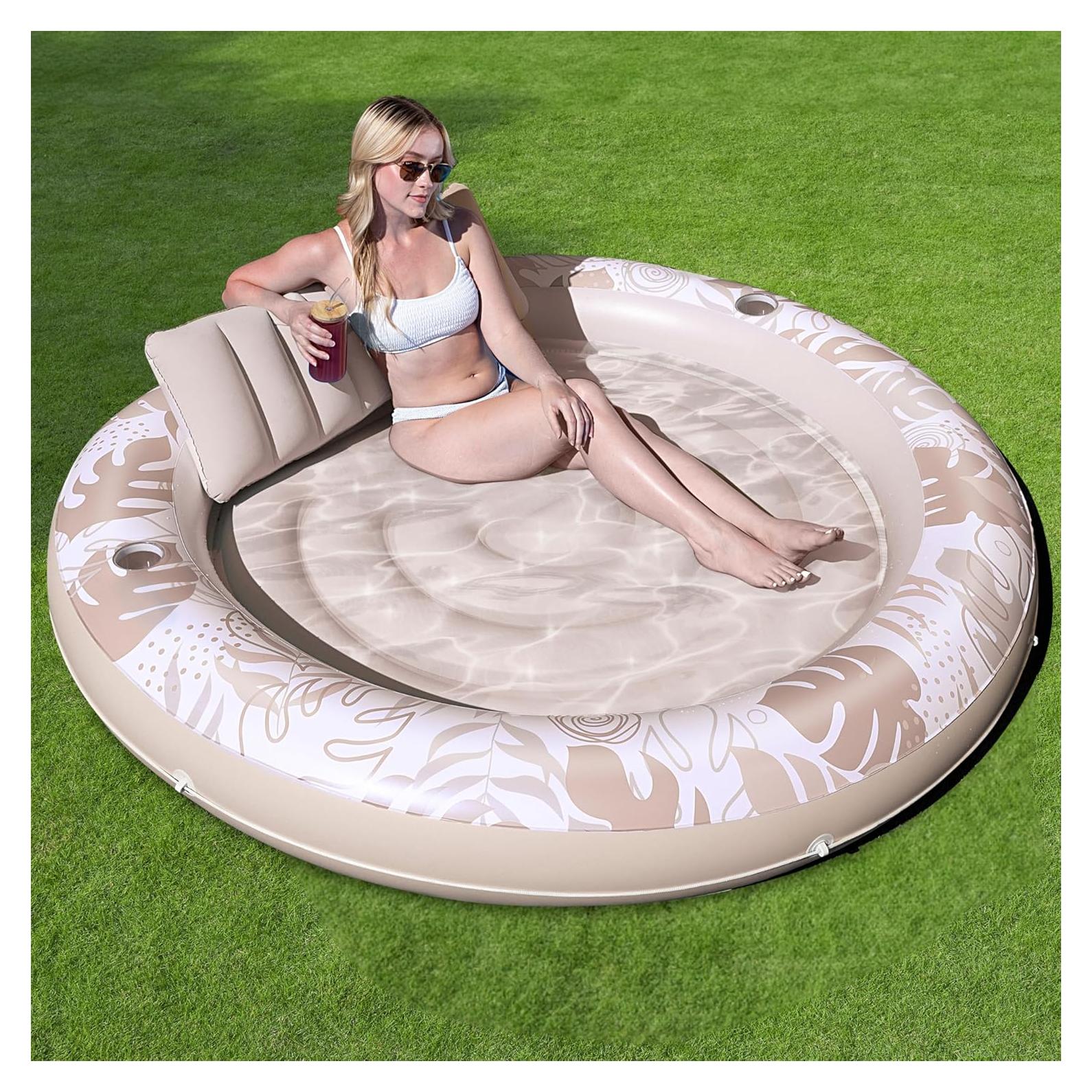 Flotador Inflable Sloosh Champagne 182.88x165.1 cm Adultos