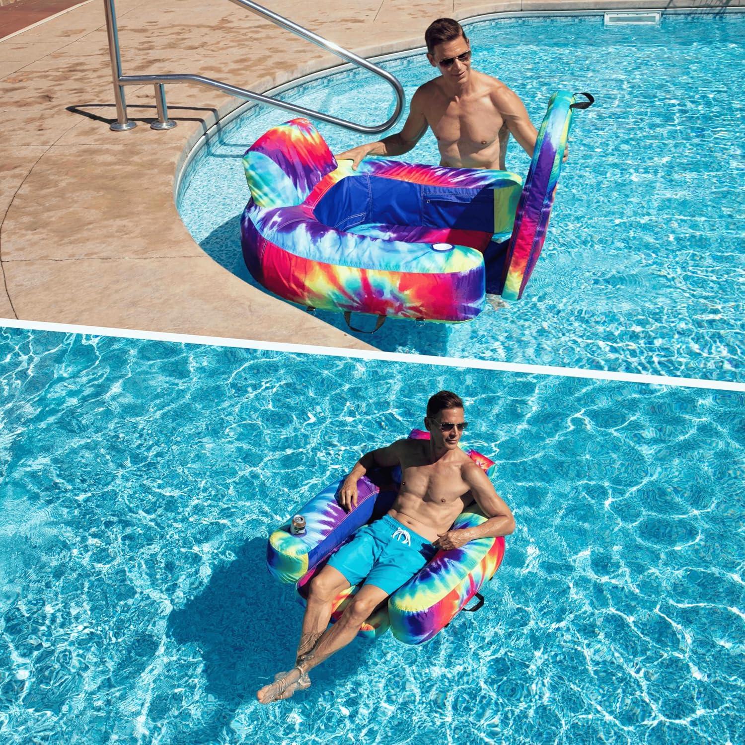 Flotador Inflable Freetime Fun Feelin' Groovy Tie-Dye 177.8x101.6cm