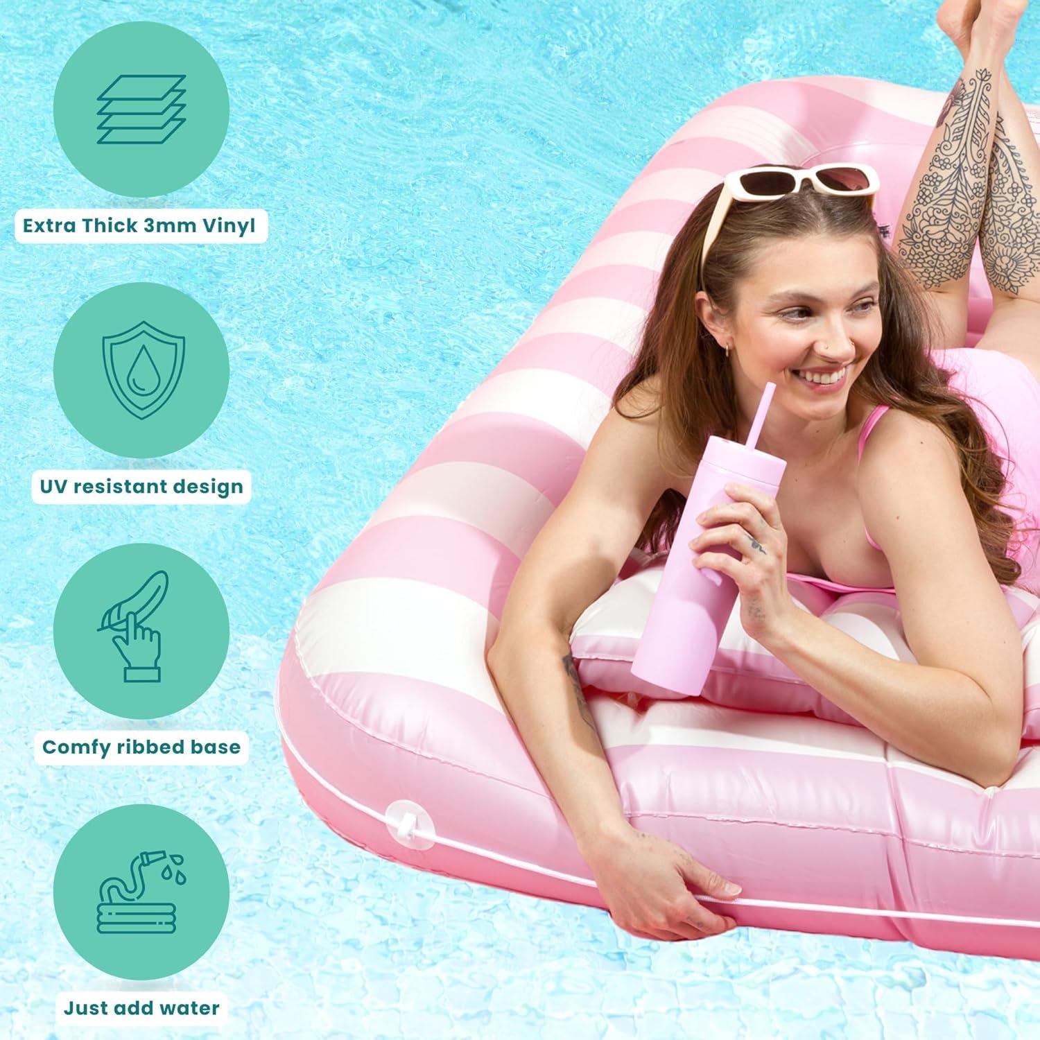 Flotador Inflable Coast & Kee Nube de Rosa 178x117 cm con Almohada