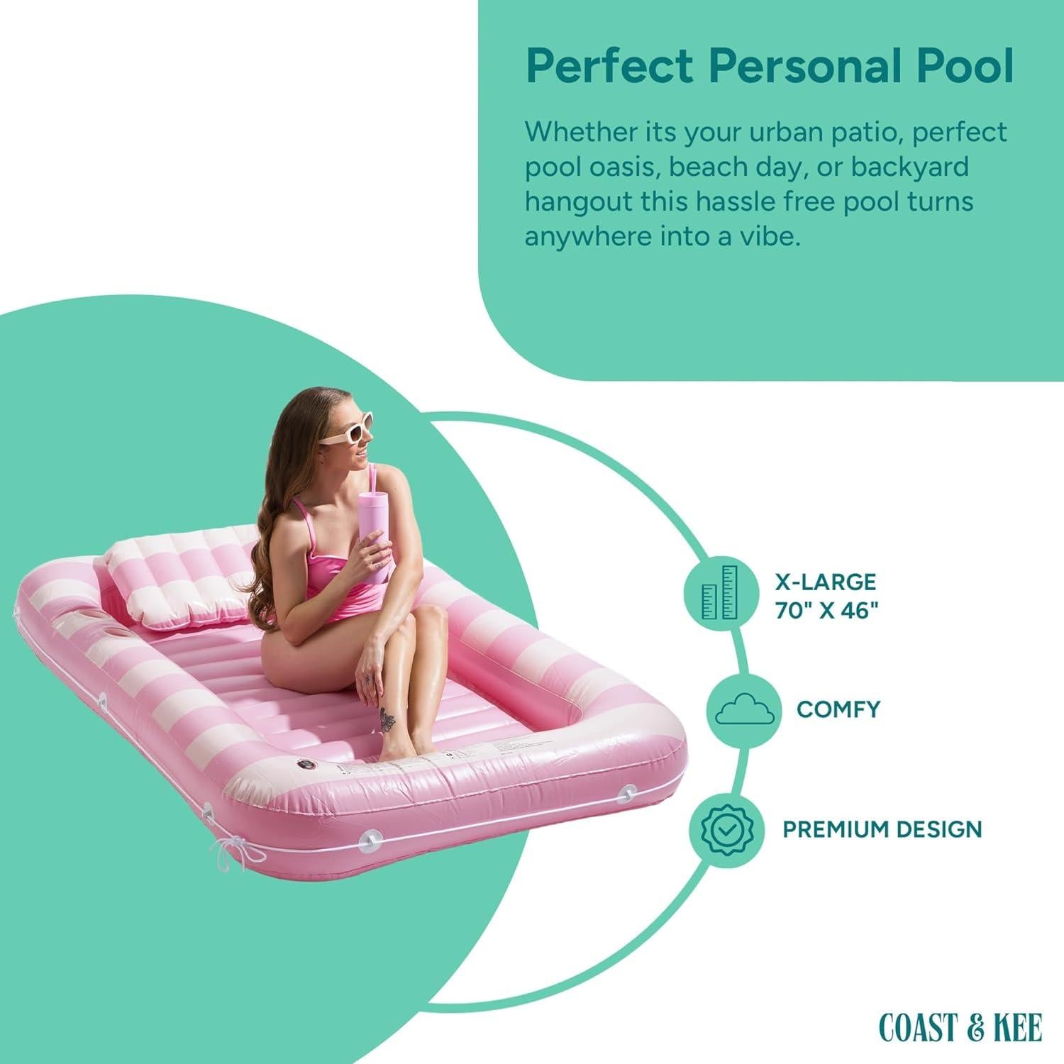 Flotador Inflable Coast & Kee Nube de Rosa 178x117 cm con Almohada