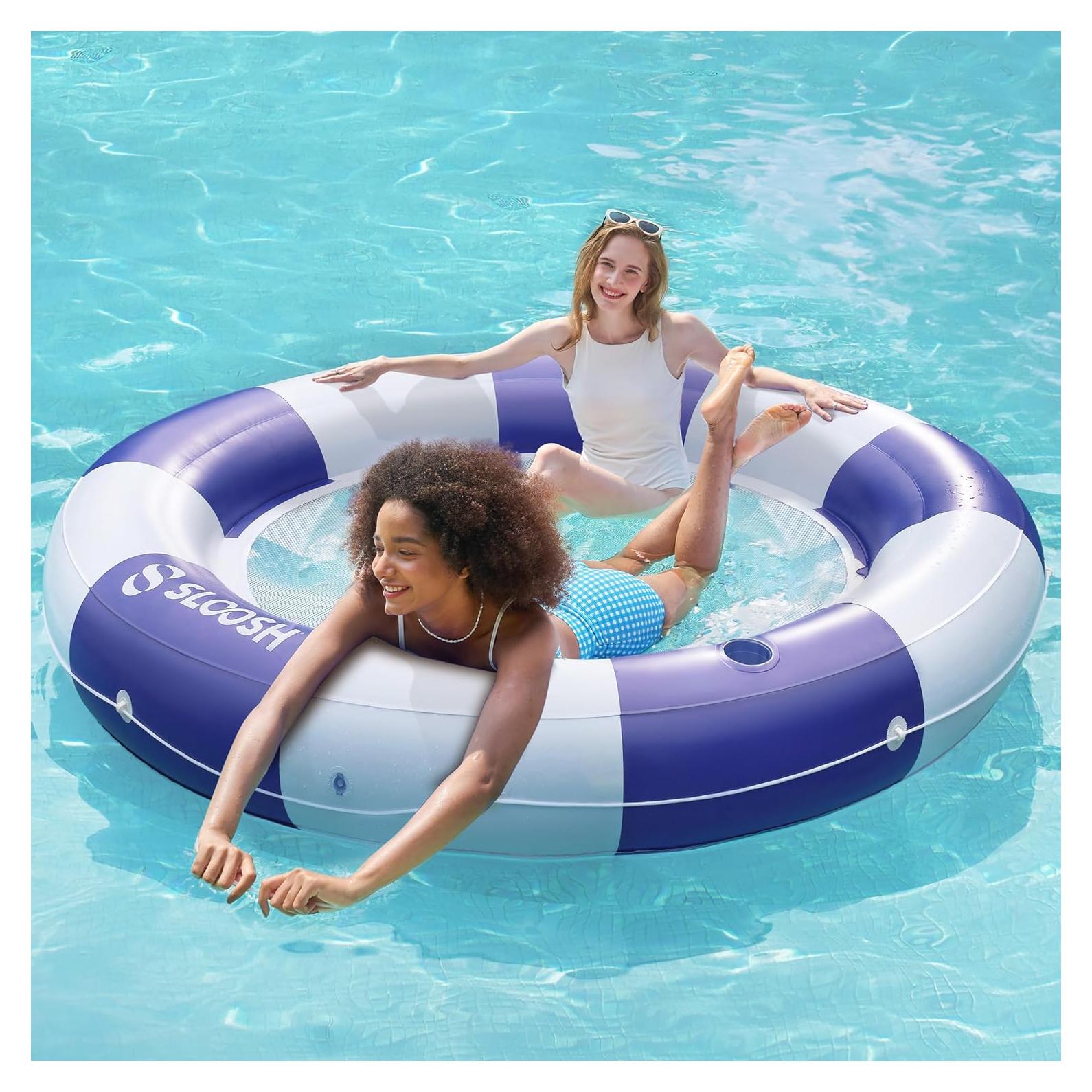 Flotador Inflable Sloosh 203 cm con Malla y 2 Portavasos