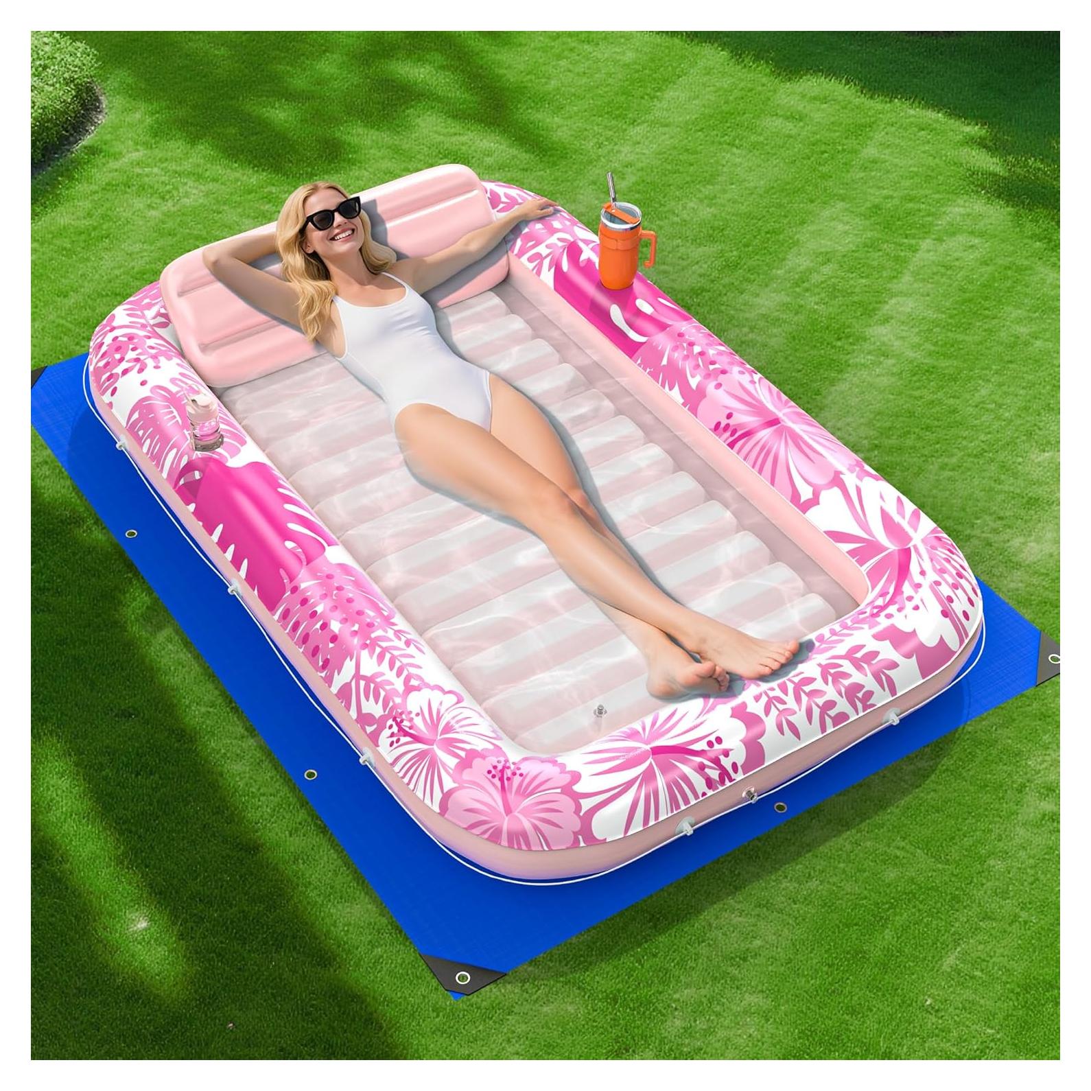 Flotador Inflable para Tanning POOLACC 178x117 cm Rosa