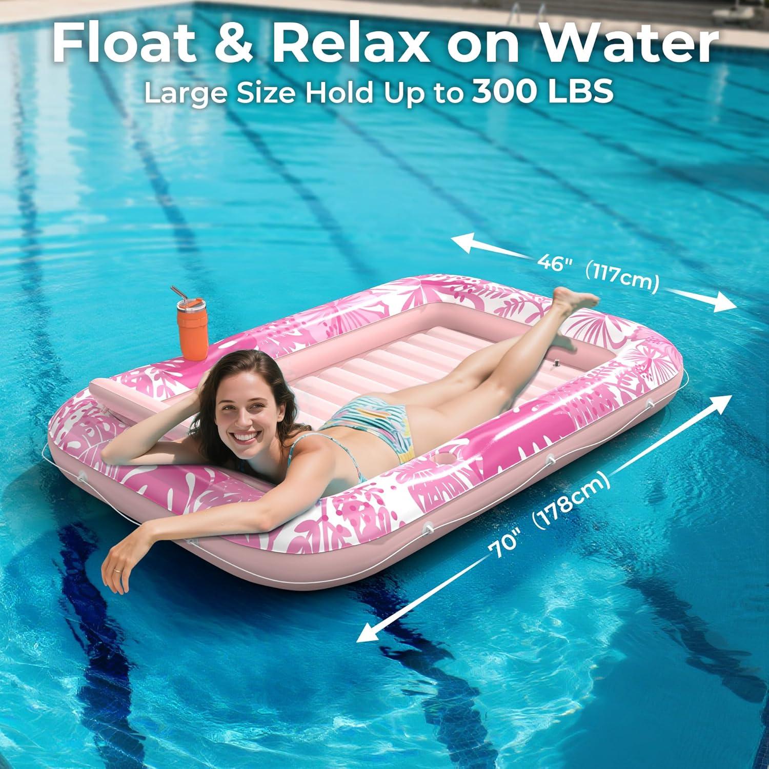 Flotador Inflable para Tanning POOLACC 178x117 cm Rosa