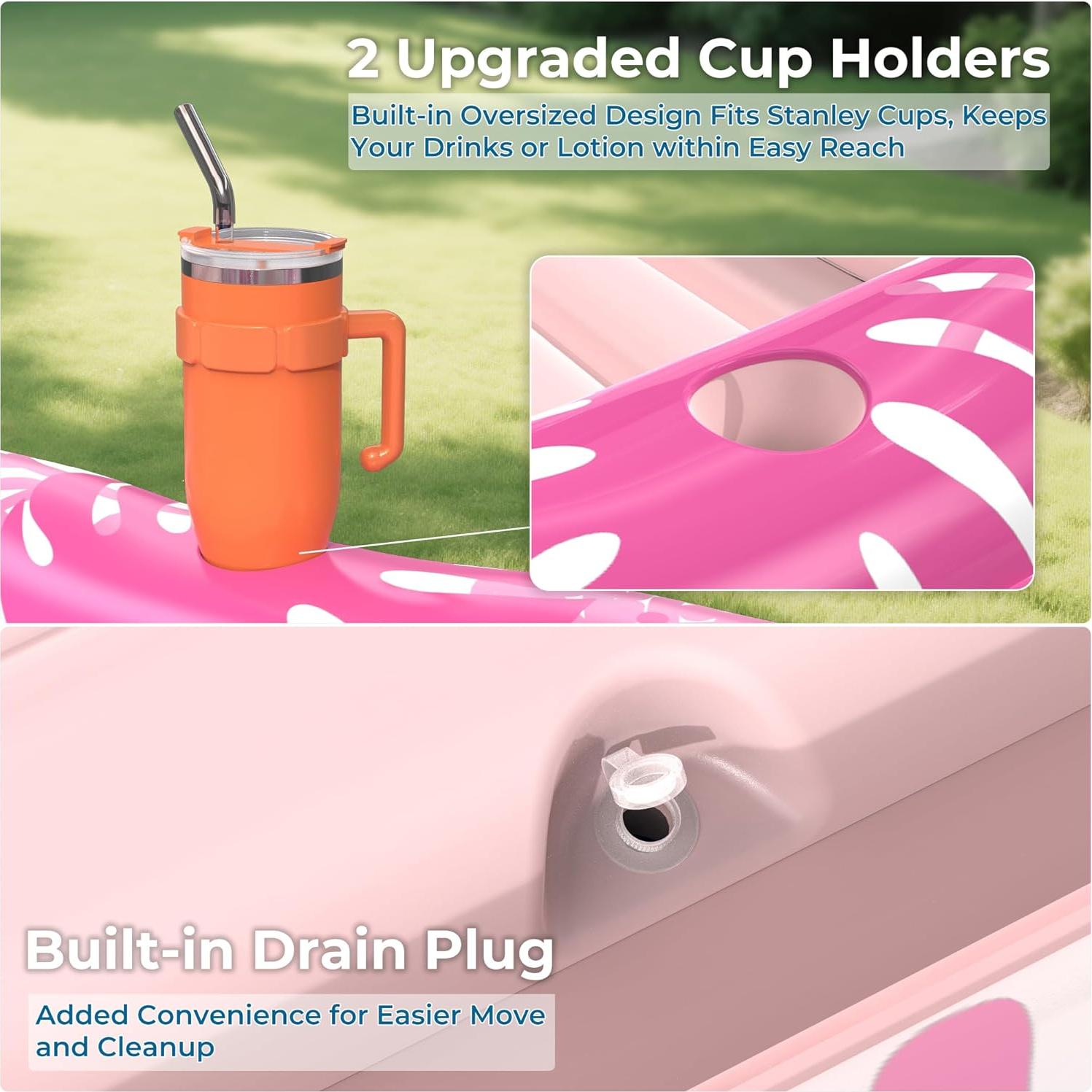 Flotador Inflable para Tanning POOLACC 178x117 cm Rosa