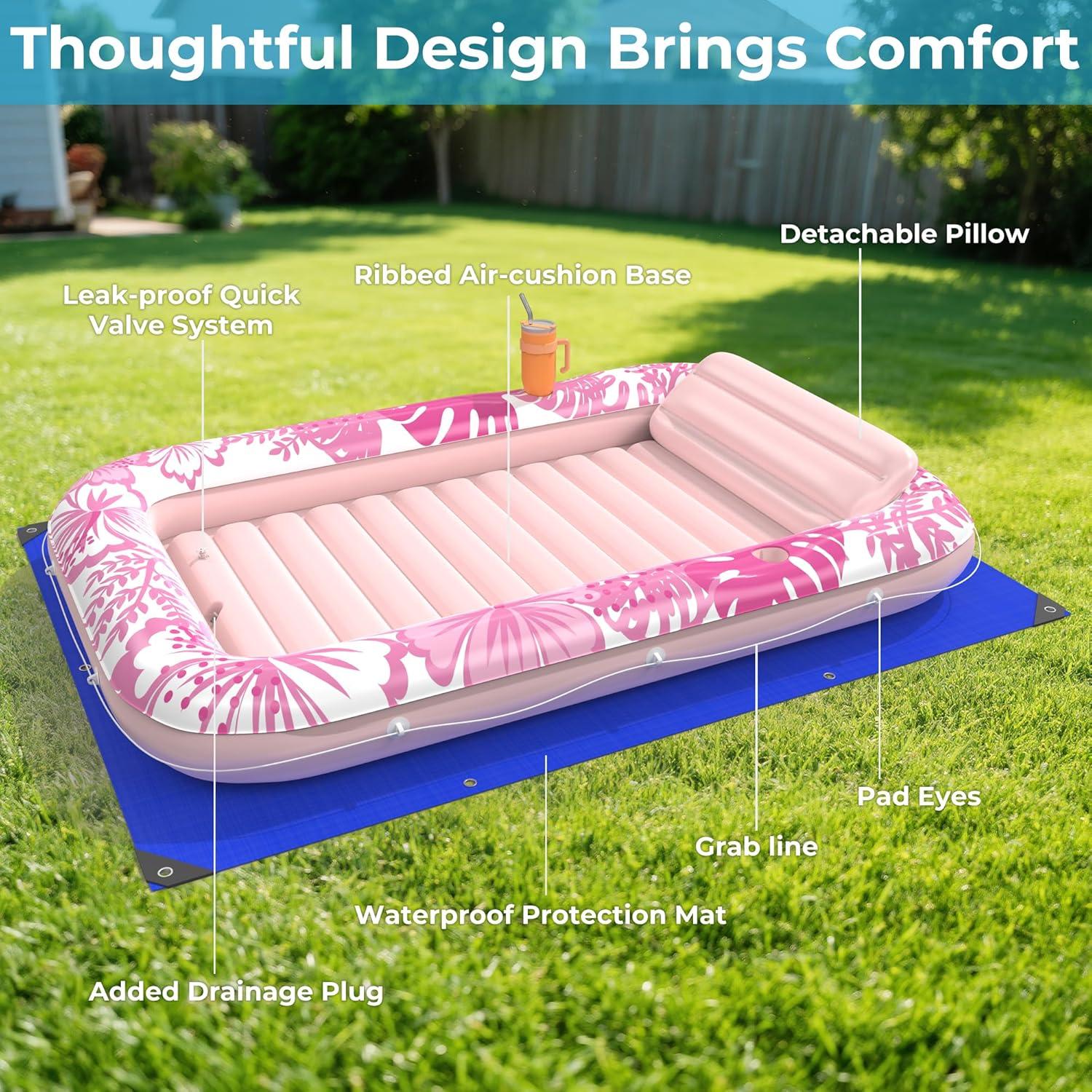 Flotador Inflable para Tanning POOLACC 178x117 cm Rosa