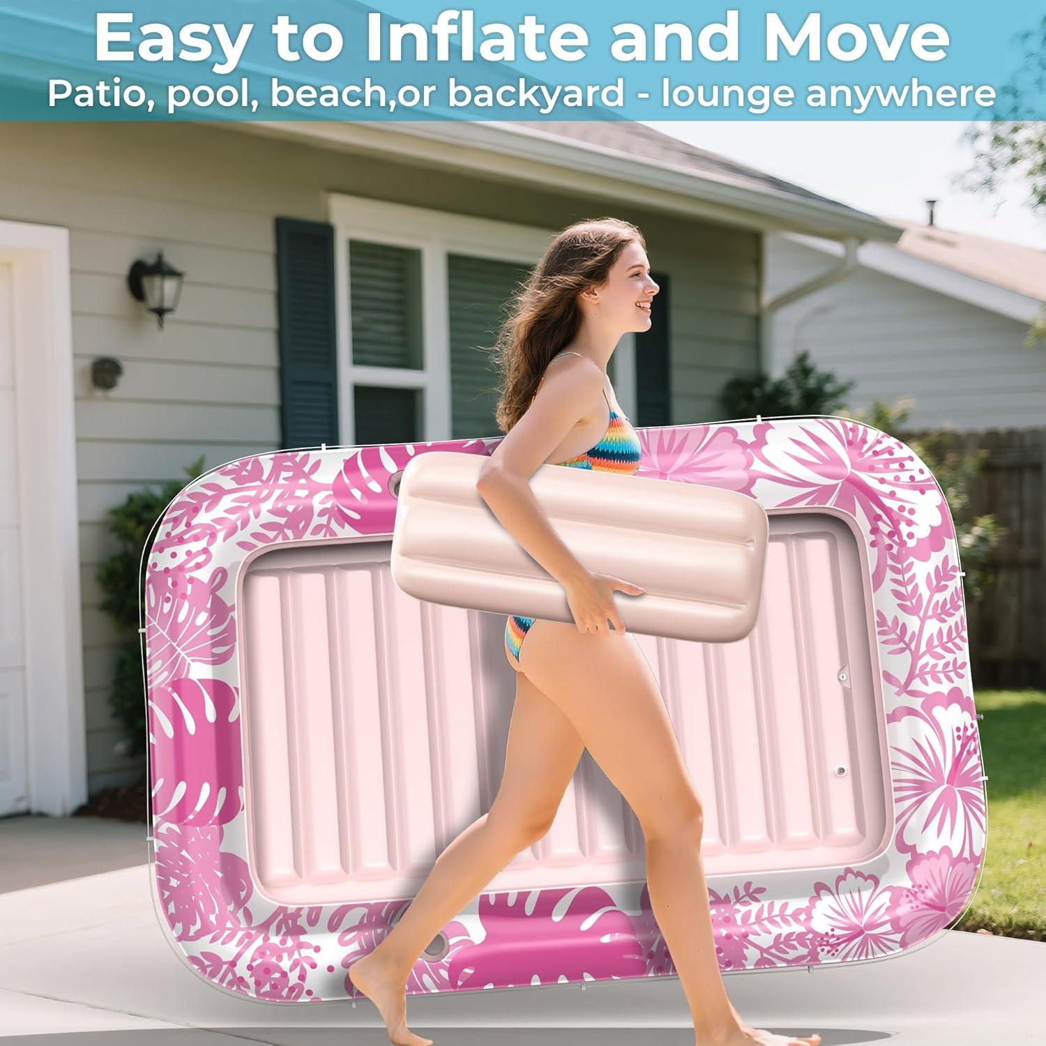 Flotador Inflable para Tanning POOLACC 178x117 cm Rosa