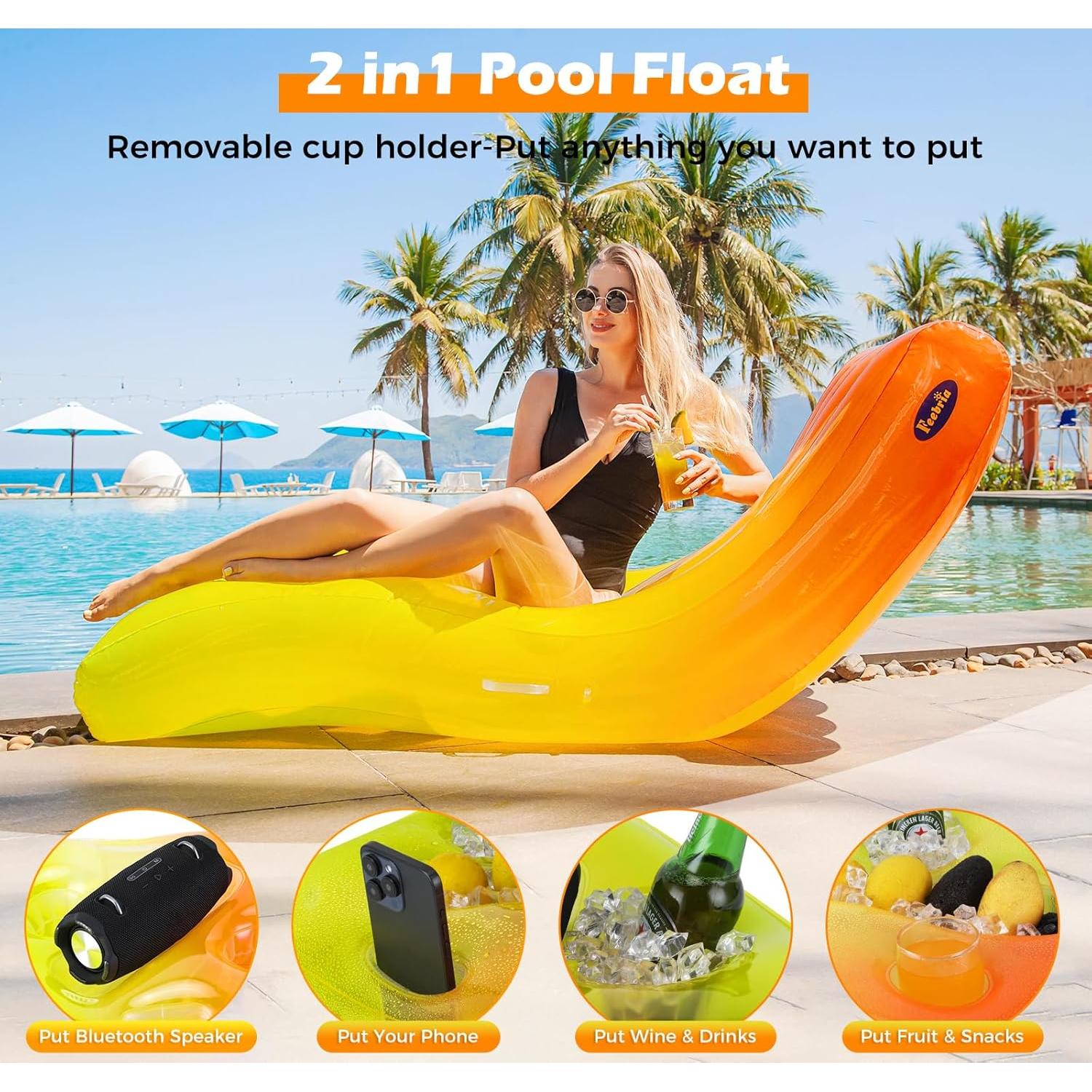 Flotador de piscina inflable Swirbe arcoíris extra grande