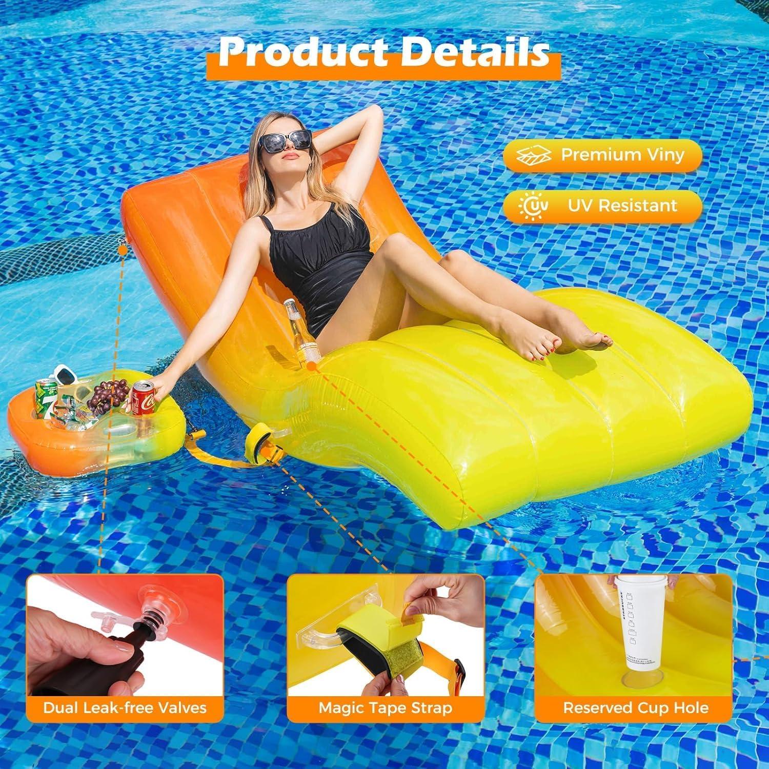 Flotador de piscina inflable Swirbe arcoíris extra grande