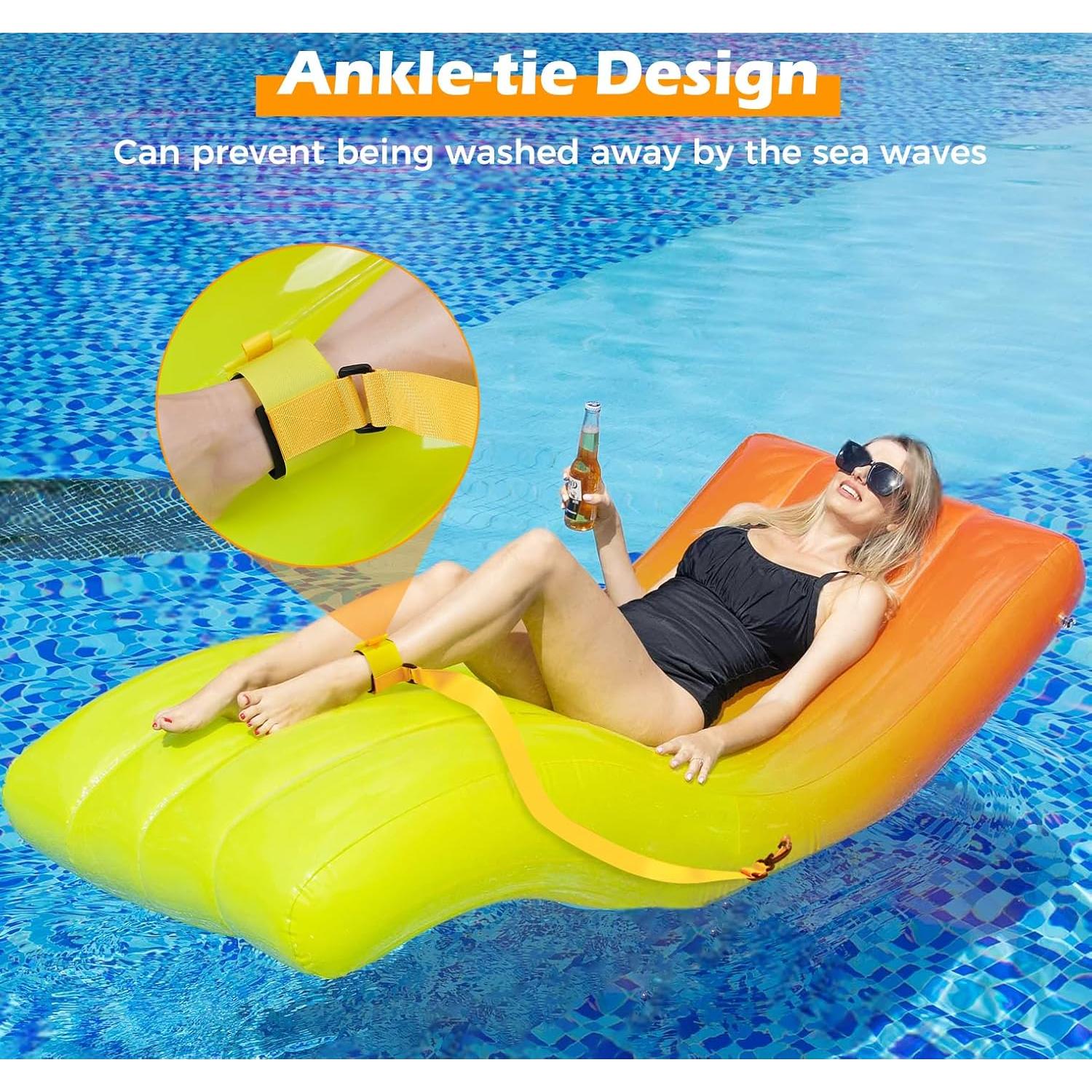 Flotador de piscina inflable Swirbe arcoíris extra grande