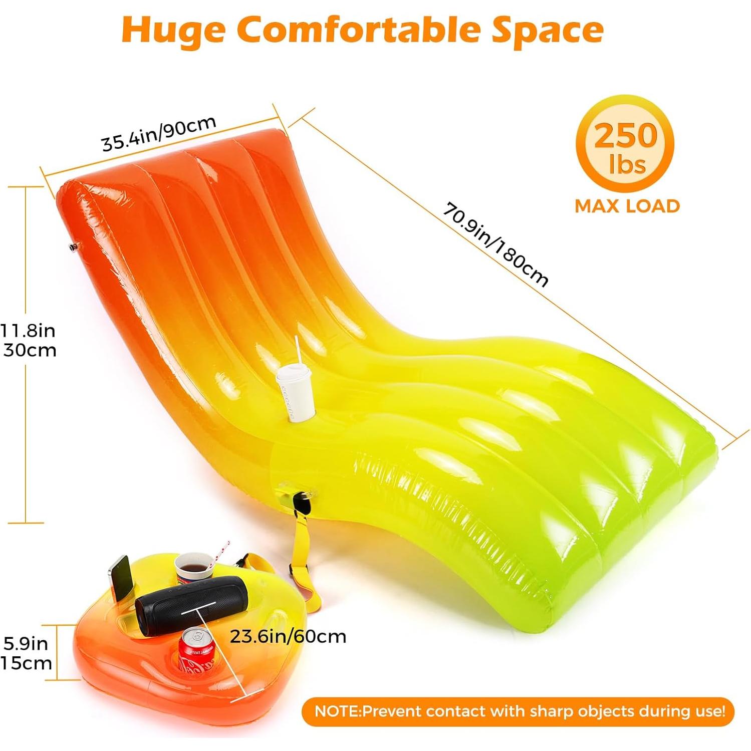 Flotador de piscina inflable Swirbe arcoíris extra grande