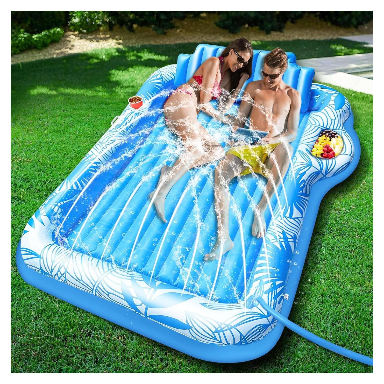 Flotador Inflable Gigante TURNMEON 211x160 cm con Rociador