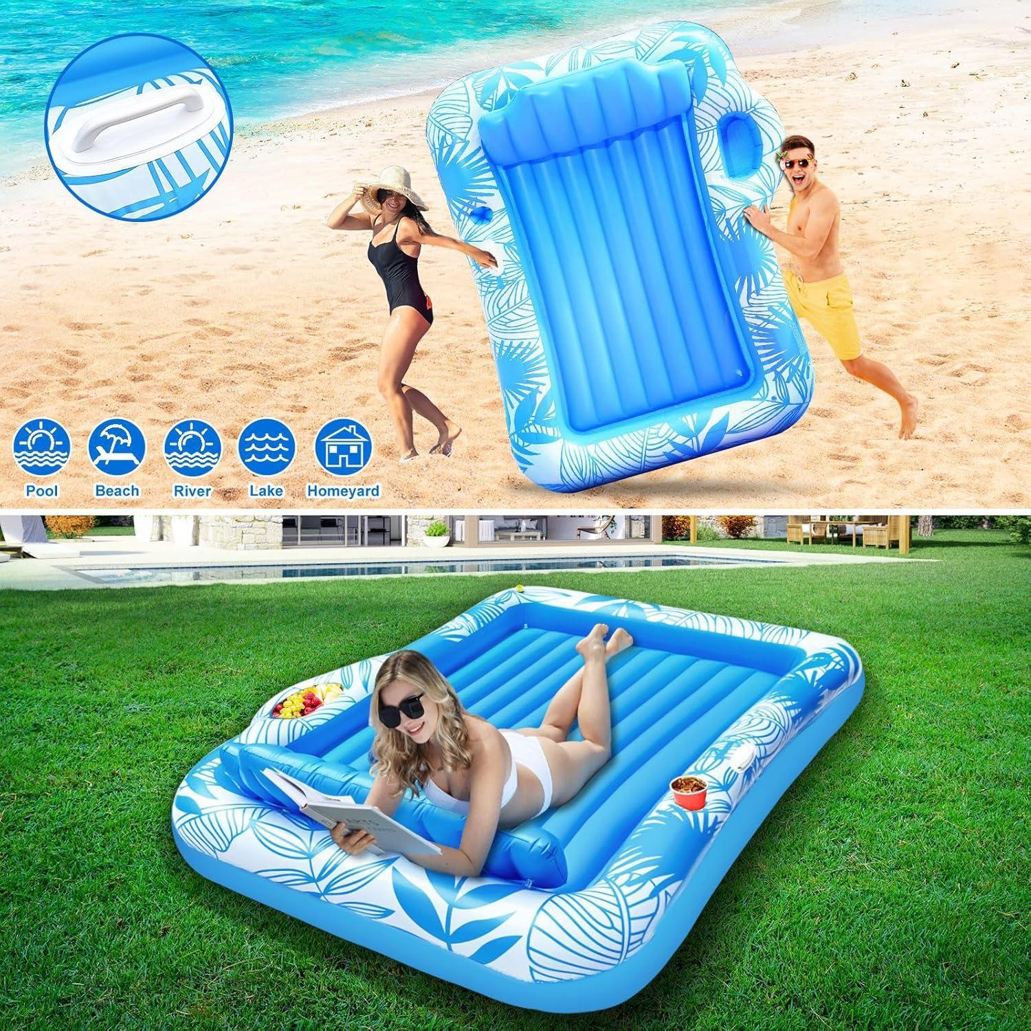 Flotador Inflable Gigante TURNMEON 211x160 cm con Rociador